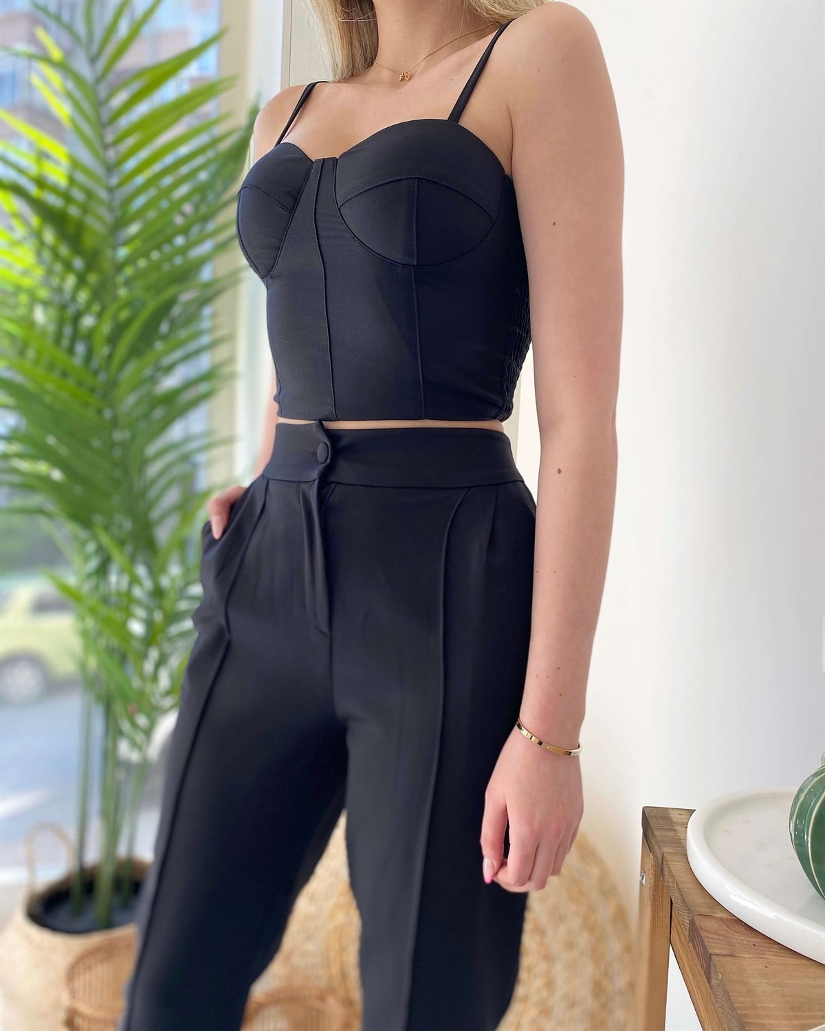 Yeni Model 3'lü Ceket Bustiyer Pantolon Takım