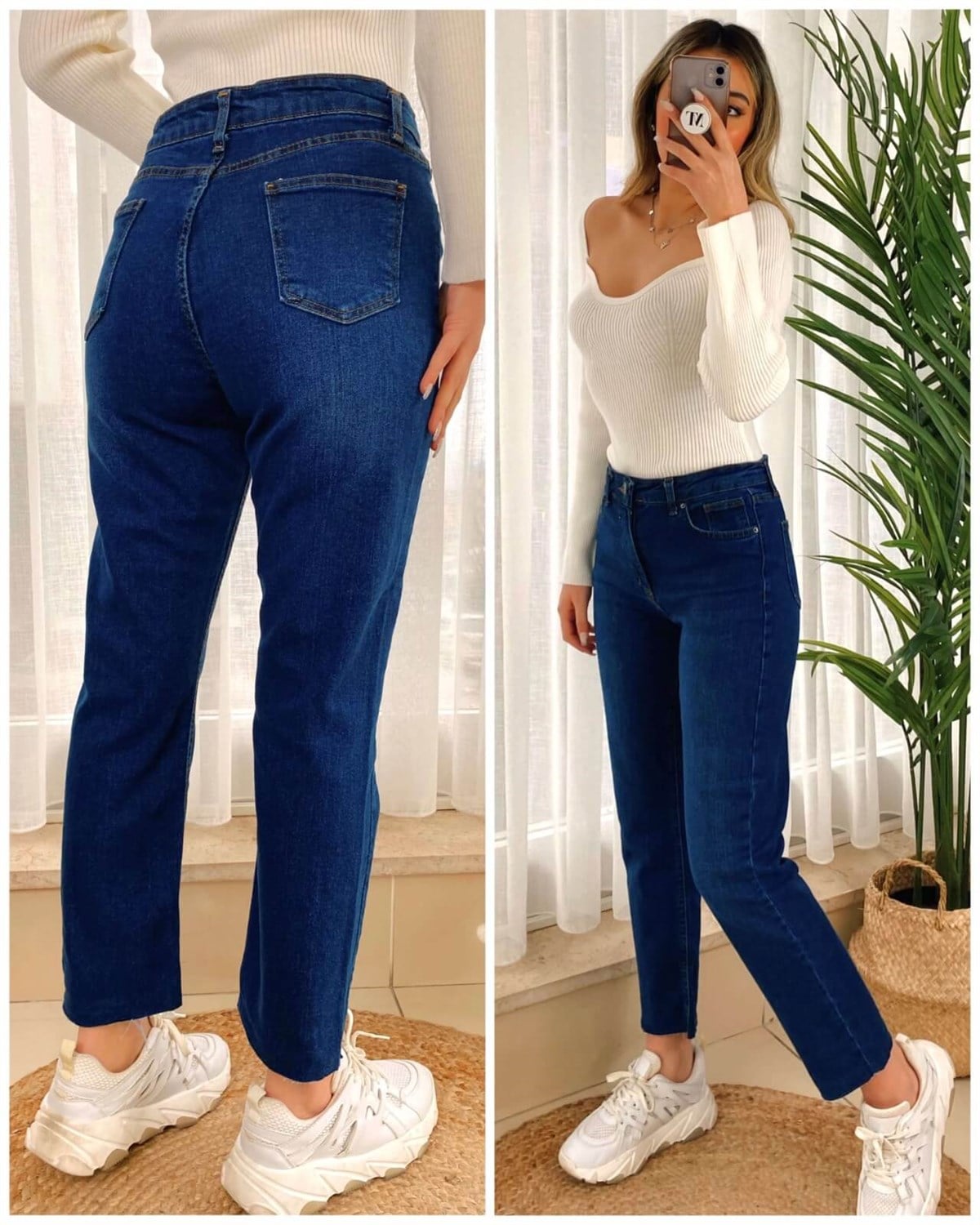 Yüksek Bel Mom Jean