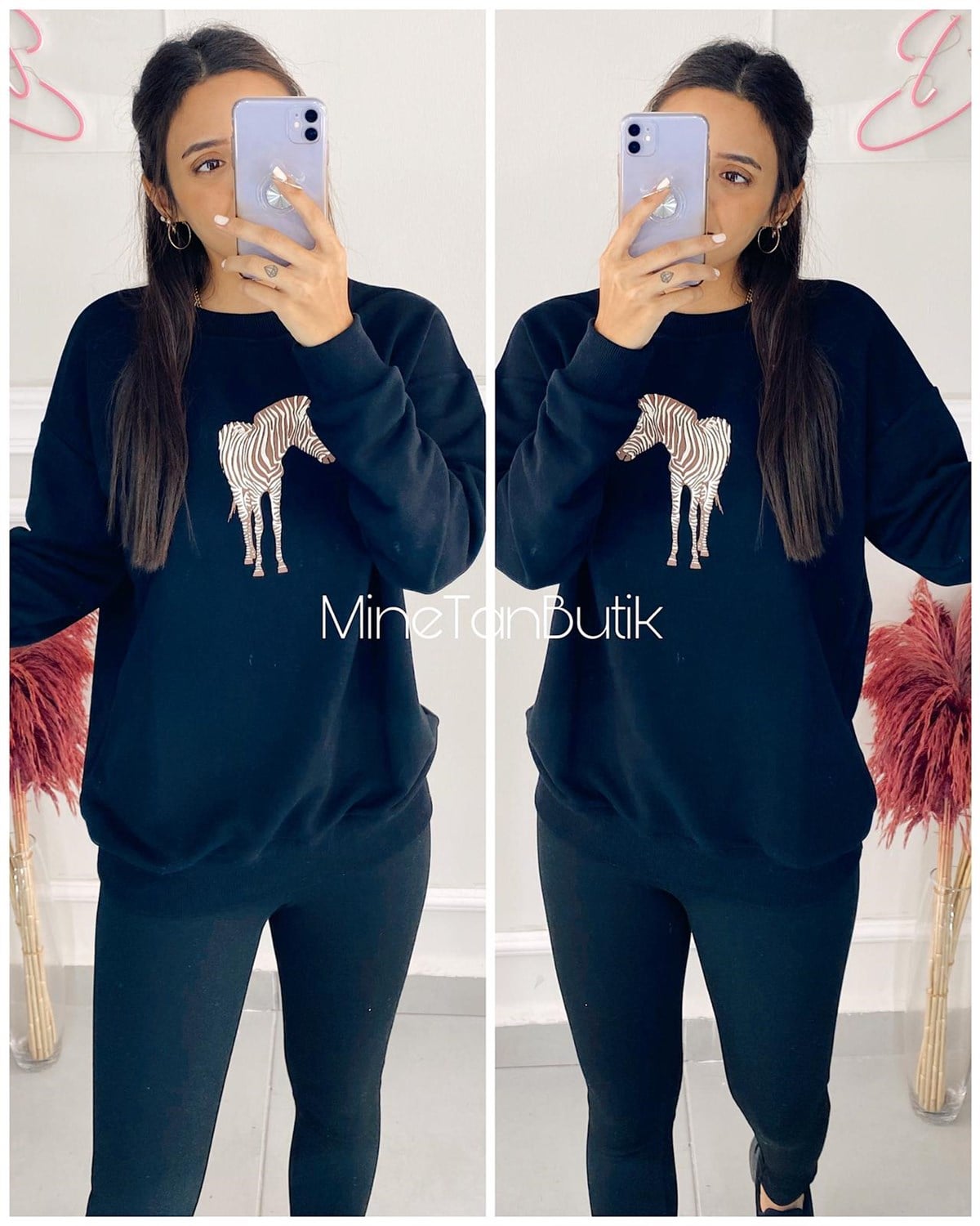 Zebra Baskı Sweatshirt
