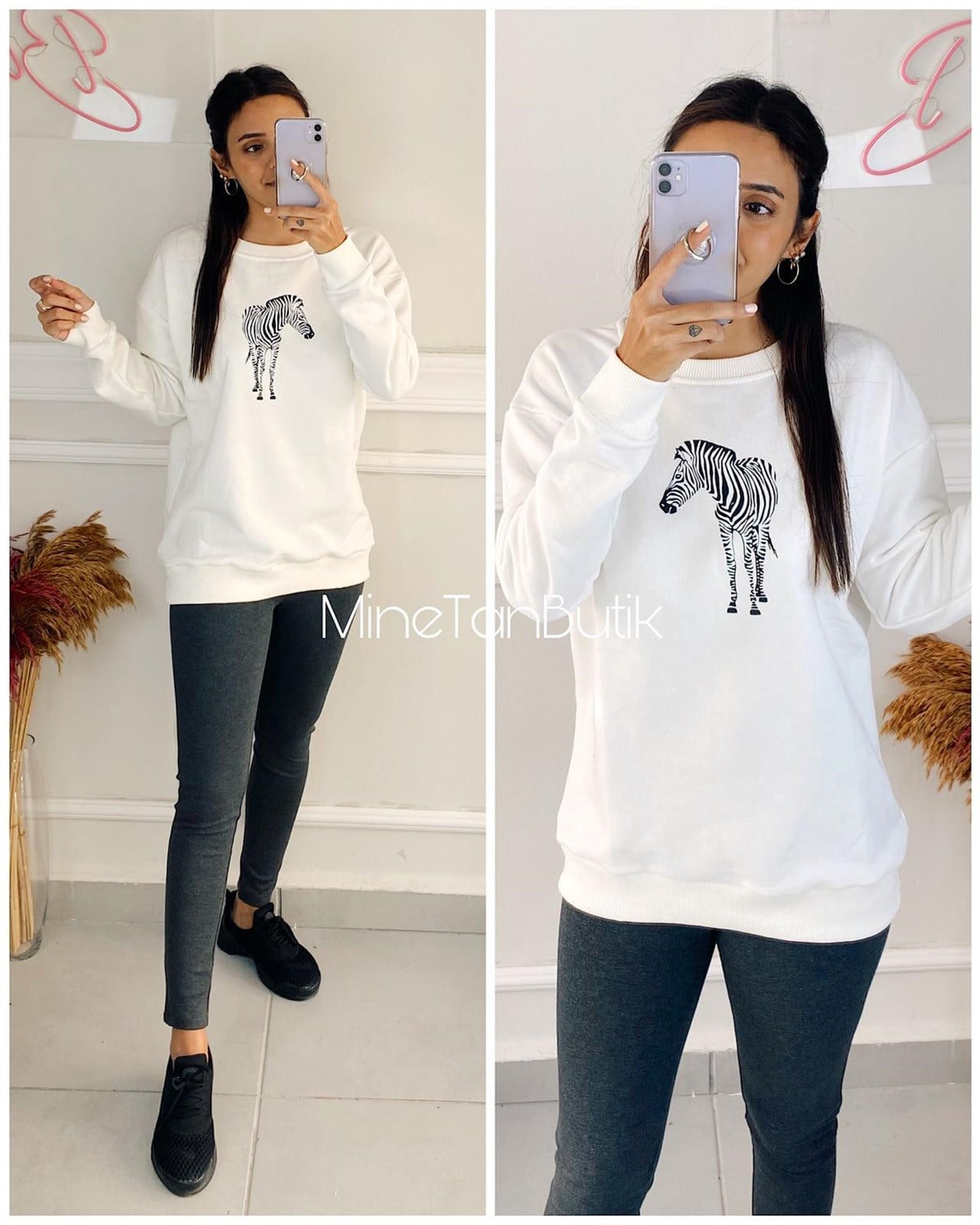 Zebra Baskı Sweatshirt