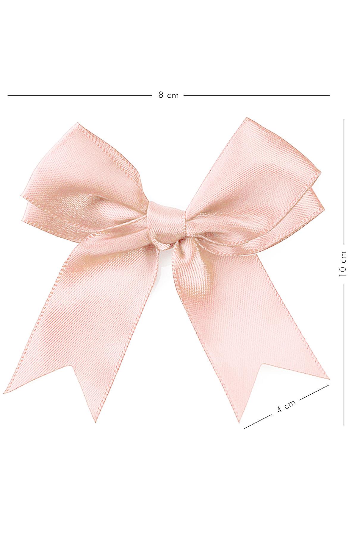 10 Adet Pudra Pembe Saten Fiyonk Süsleme Kurdele Seti 10XB-0096-PU