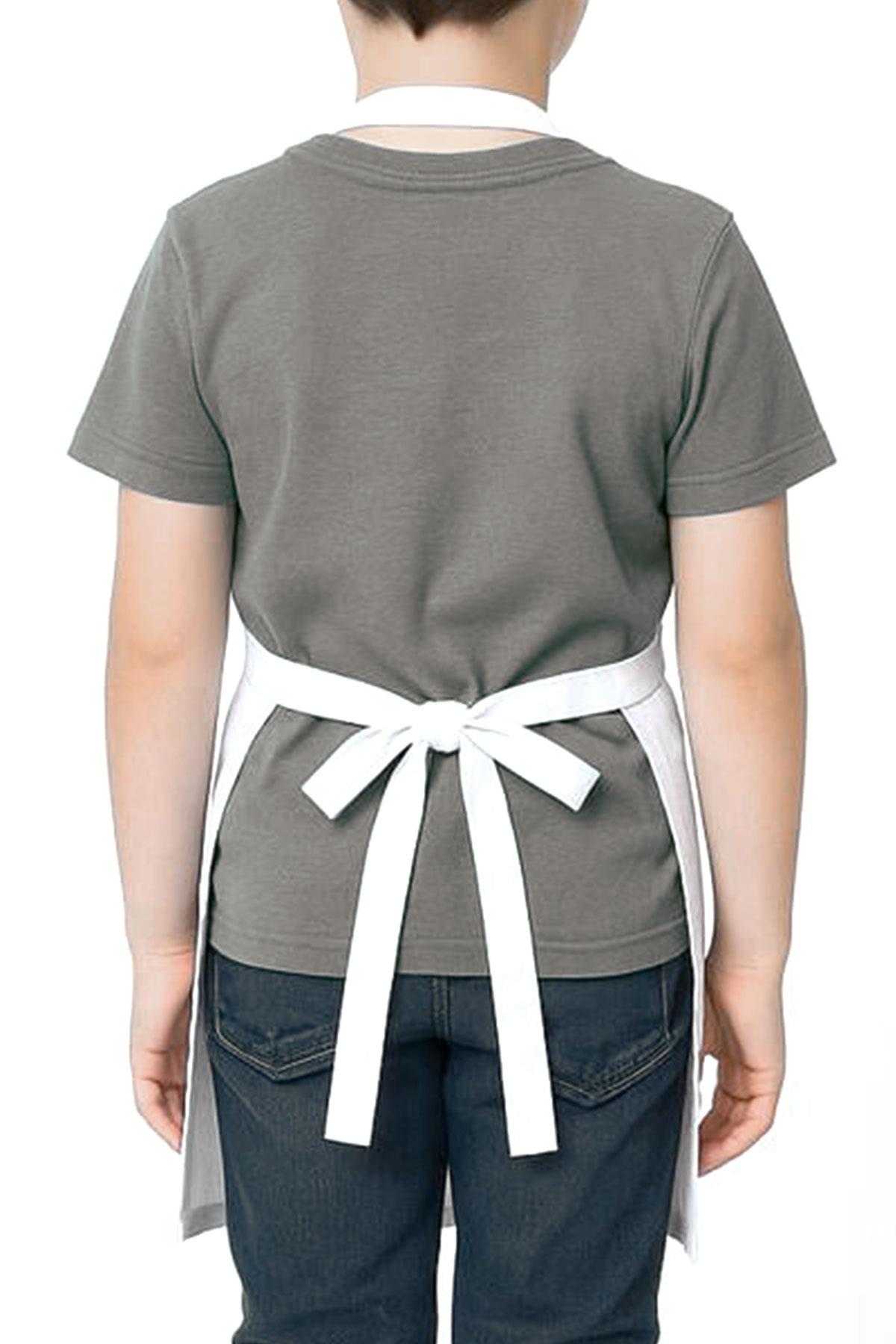 %100 Pamuk Beyaz 58x56 cm Çocuk Mutfak ve Sanat Önlüğü CO-01-B