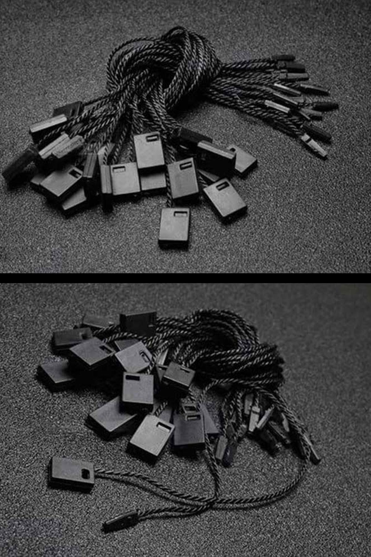 1000 Adet Siyah Plastik Kilitli Etiket İpi B-0118-S