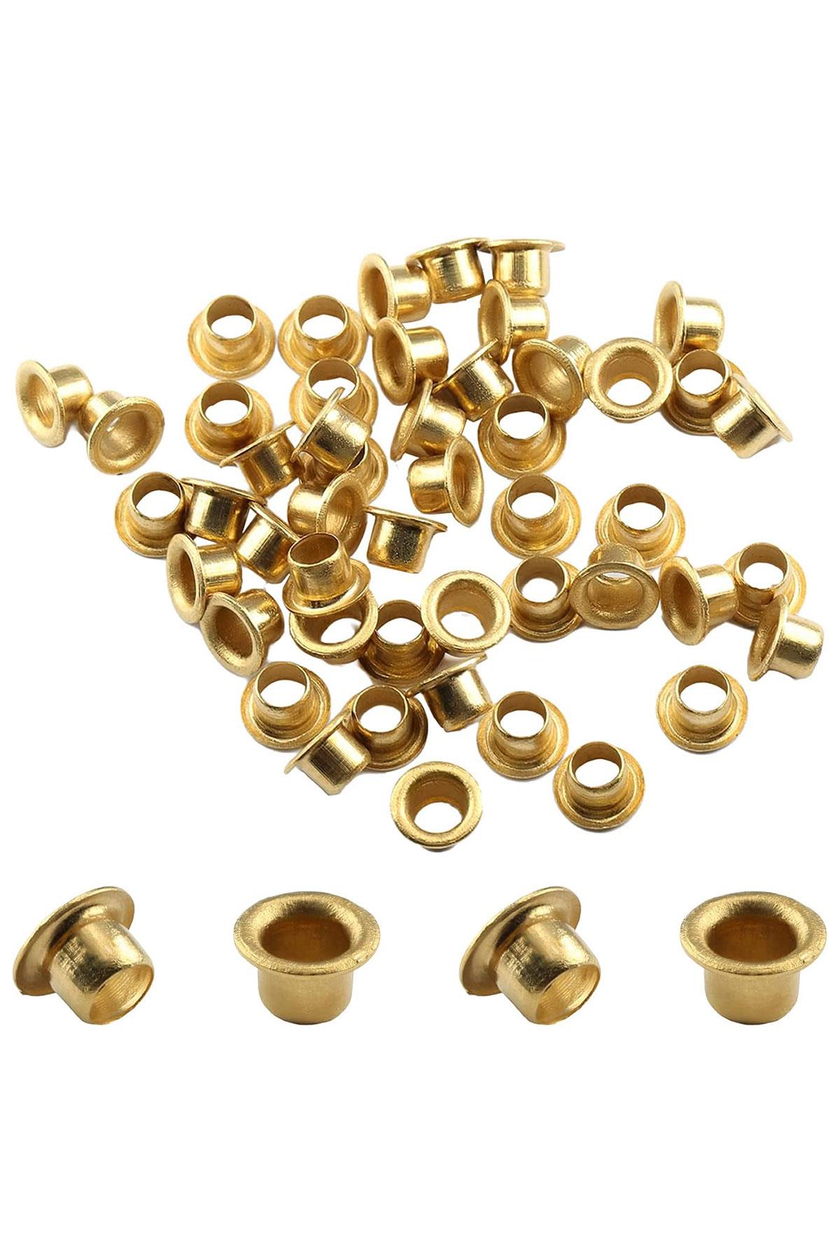 30 Adet Altın Renk 7 mm Kuş Gözü Kapsül Perçin 30XB-0113-A