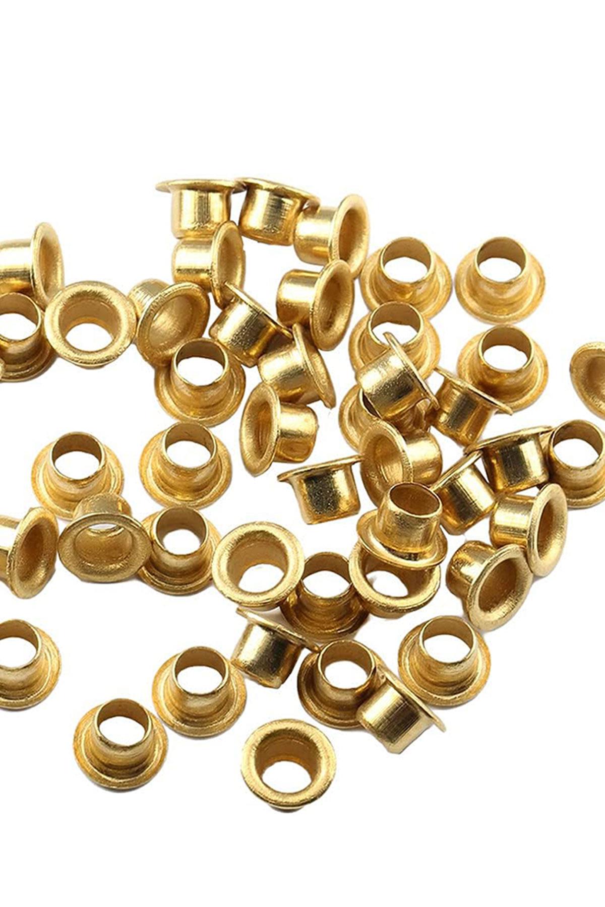 30 Adet Altın Renk 7 mm Kuş Gözü Kapsül Perçin 30XB-0113-A