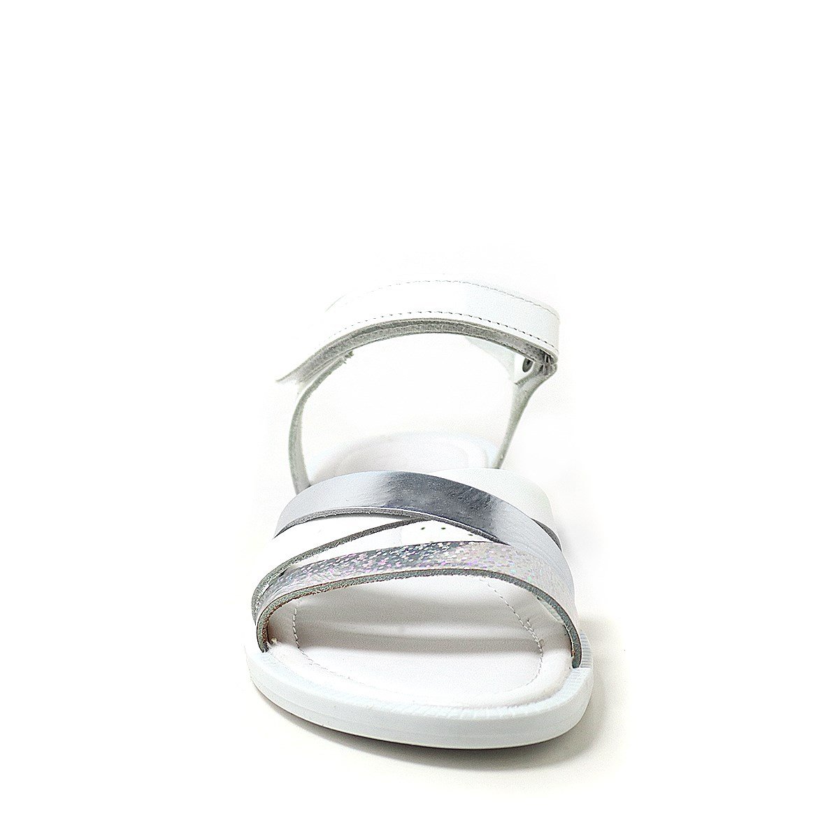 Artico Alexia Hakiki Deri Vaketa Gümüş Beyaz Kız Çocuk Sandalet