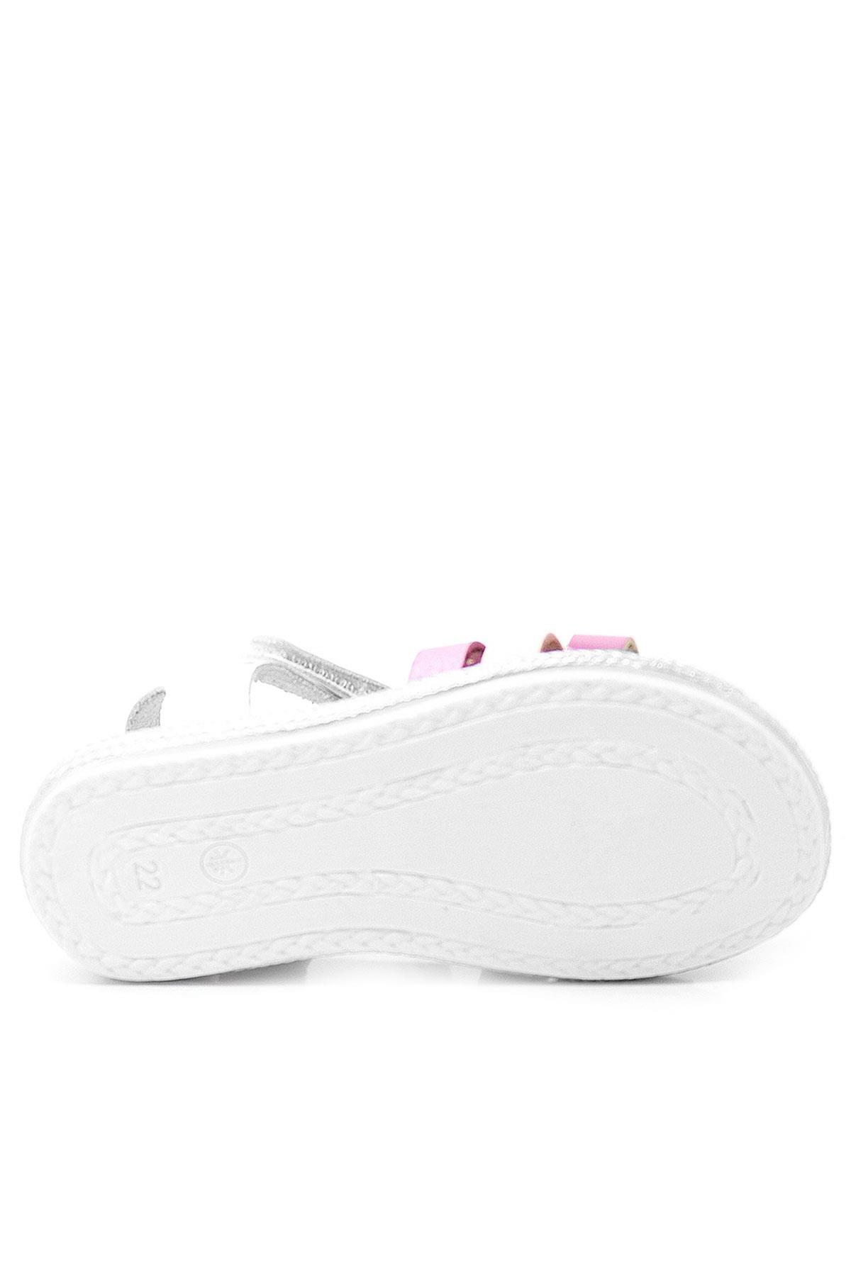 Artico Bellini Vaketa Genuine Leather White Fuchsia Pink Baby Girl Sandals 153-01-6001-BFP.21