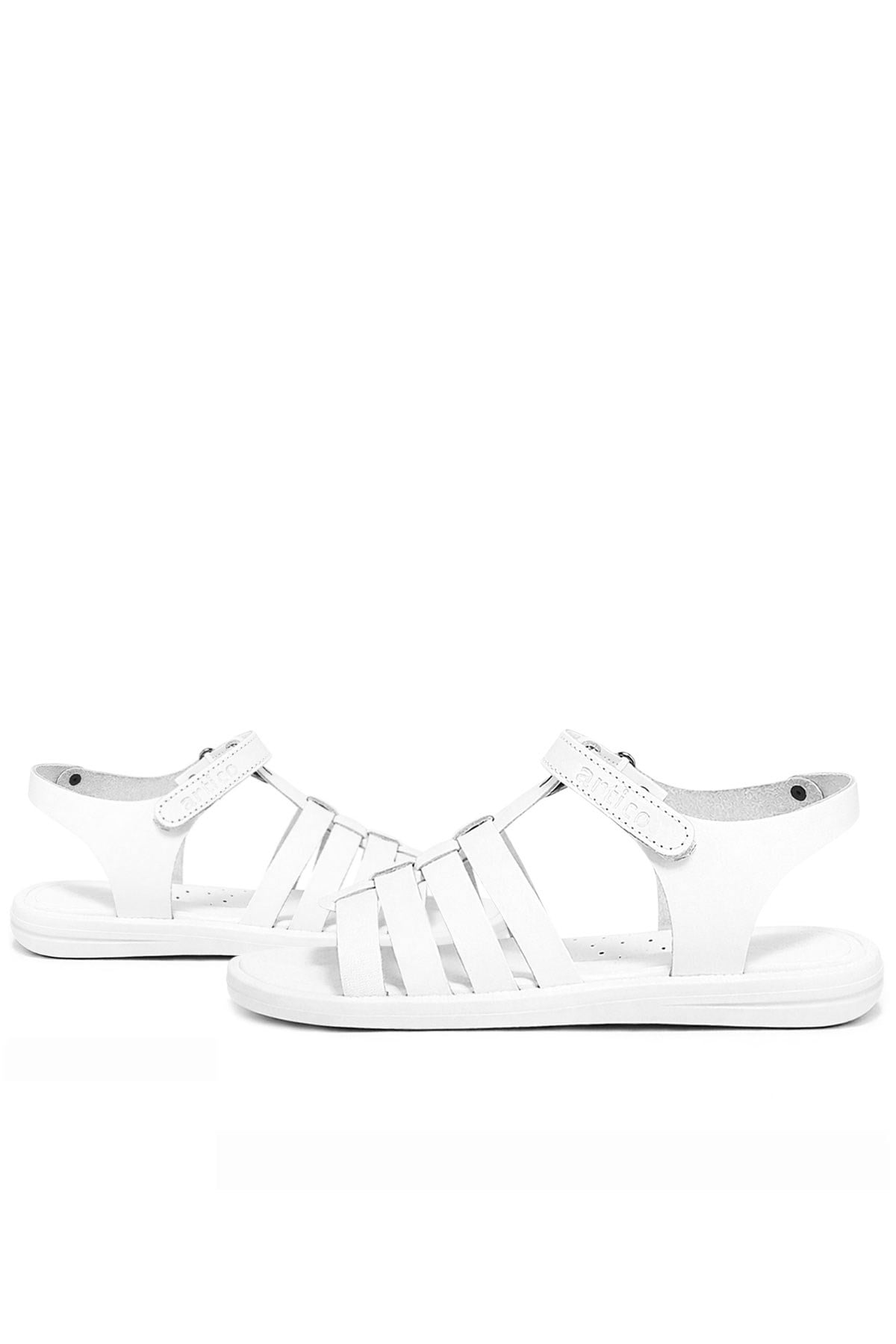 Artico Bellini White Genuine Leather Vaketa Girls' Sandals