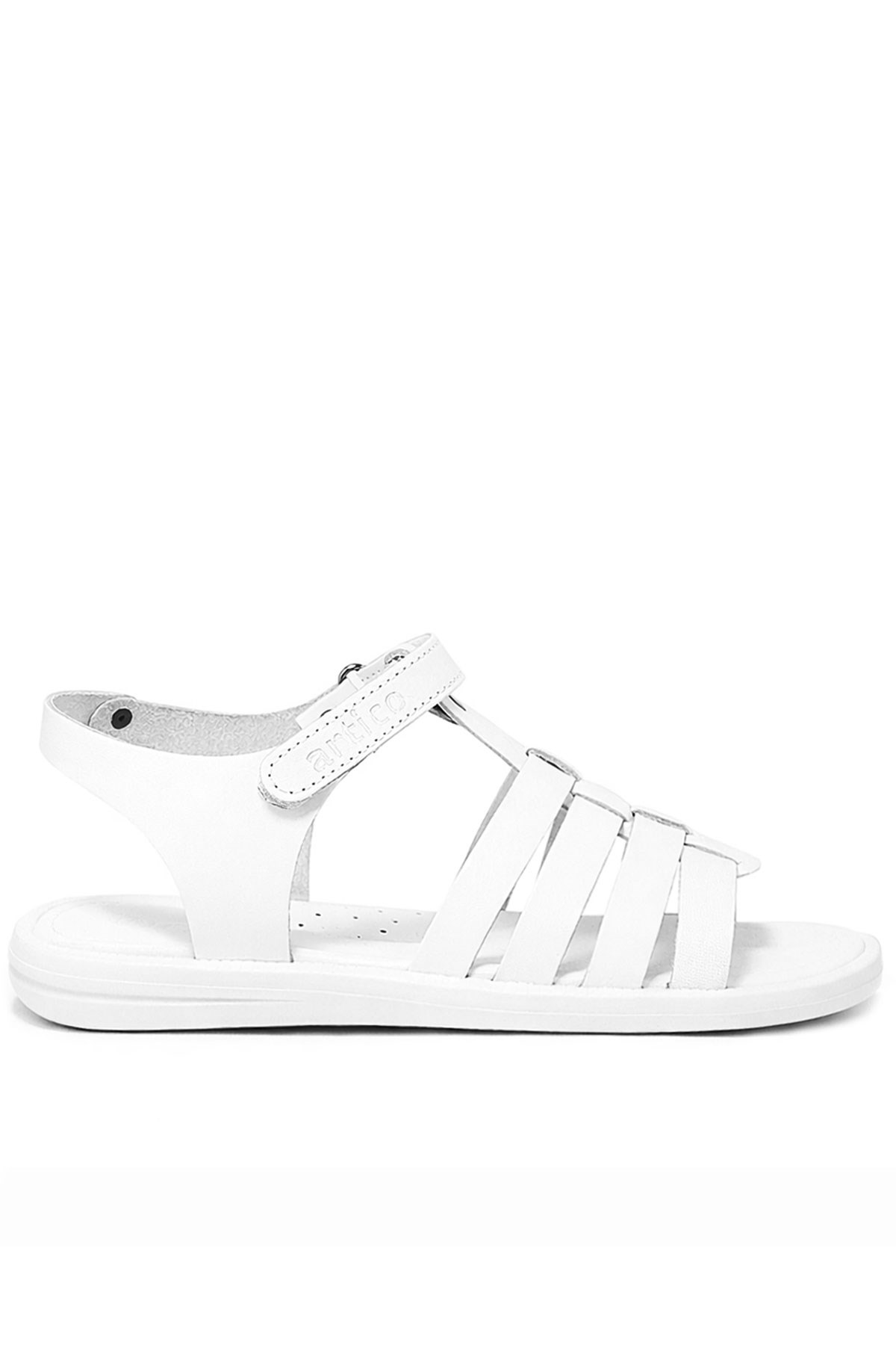 Artico Bellini White Genuine Leather Vaketa Girls' Sandals