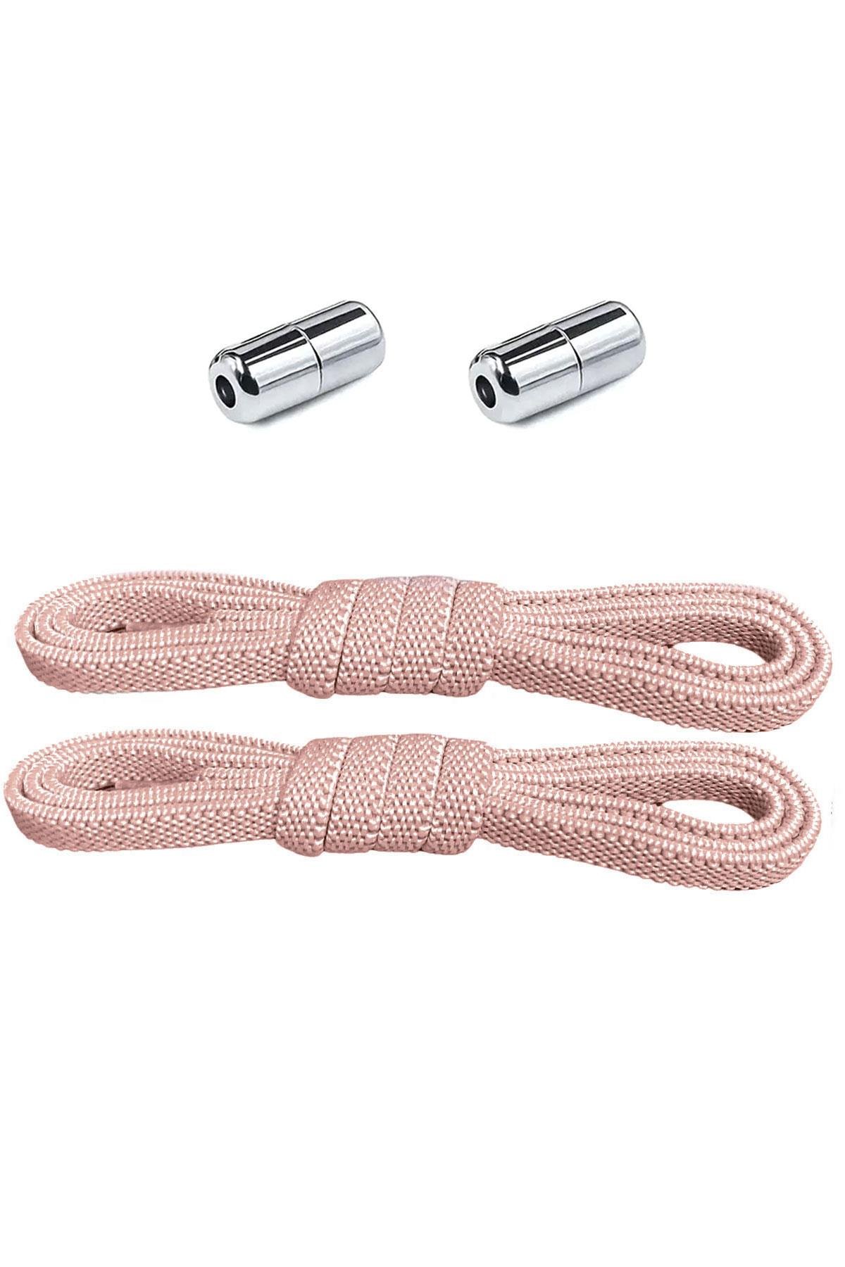 Ayarlanabilir 1 Çift Pudra Vidalı Kapsül Uçlu 6 MM Lastik Pratik Bağcık BGCK-0007-PU