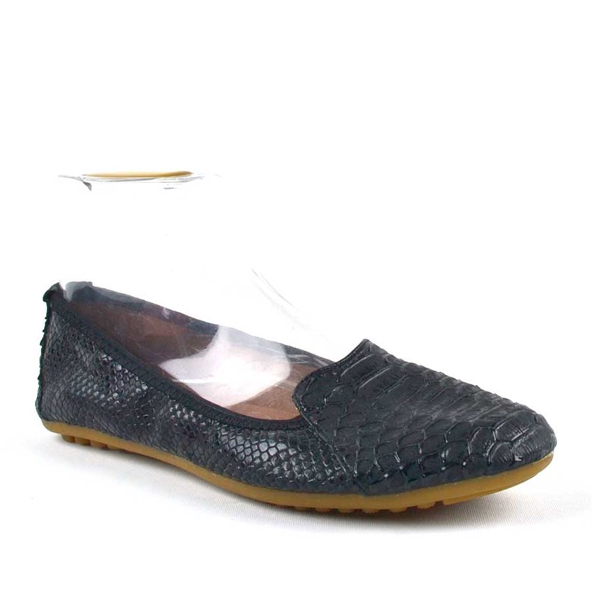 Kadın Babet Siyah Timsah Derisi Desenli Katlanabilir Kadın Babet KB02-YDS