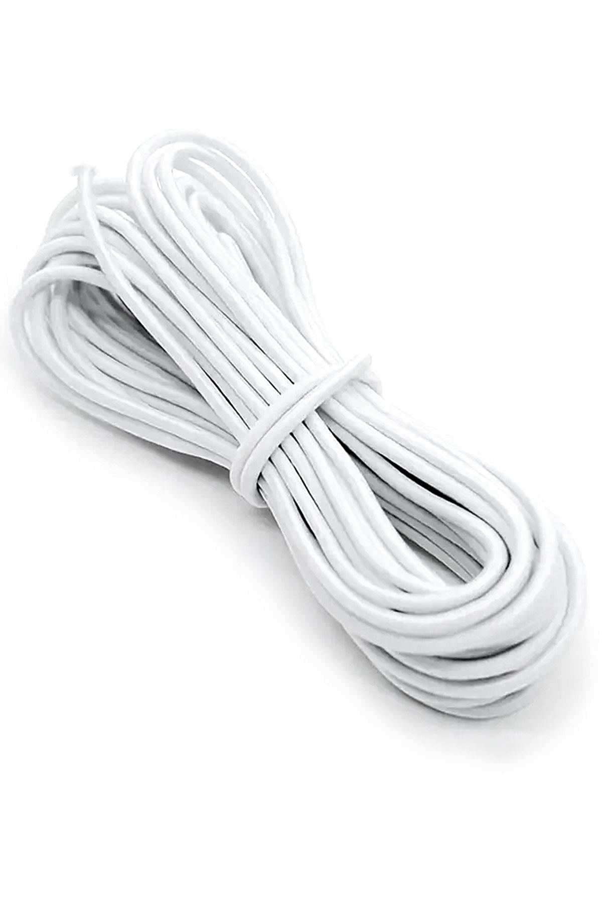Beyaz 5 Metre 2 mm Yuvarlak Lastik B-0110-B