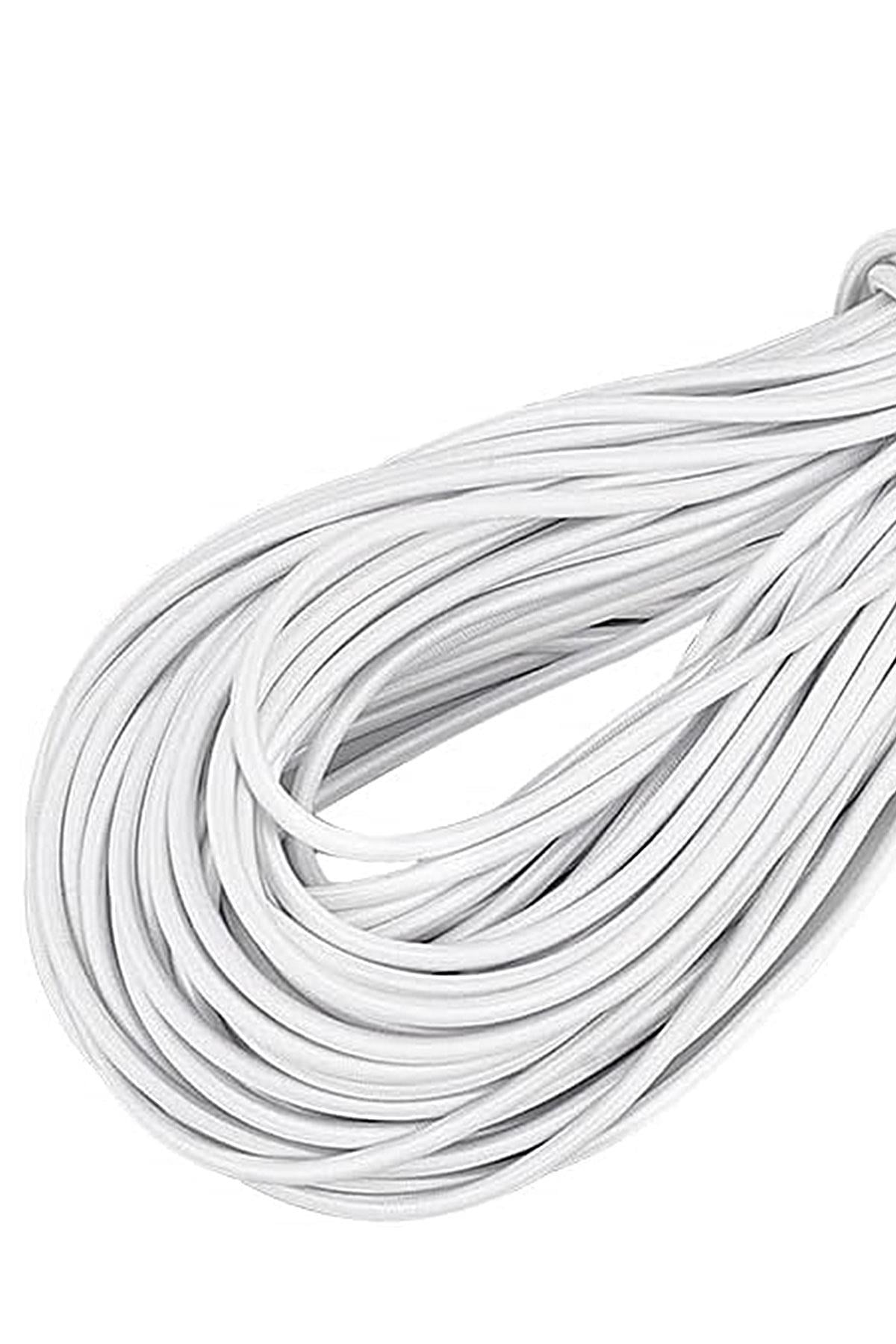 Beyaz 5 Metre 2 mm Yuvarlak Lastik B-0110-B
