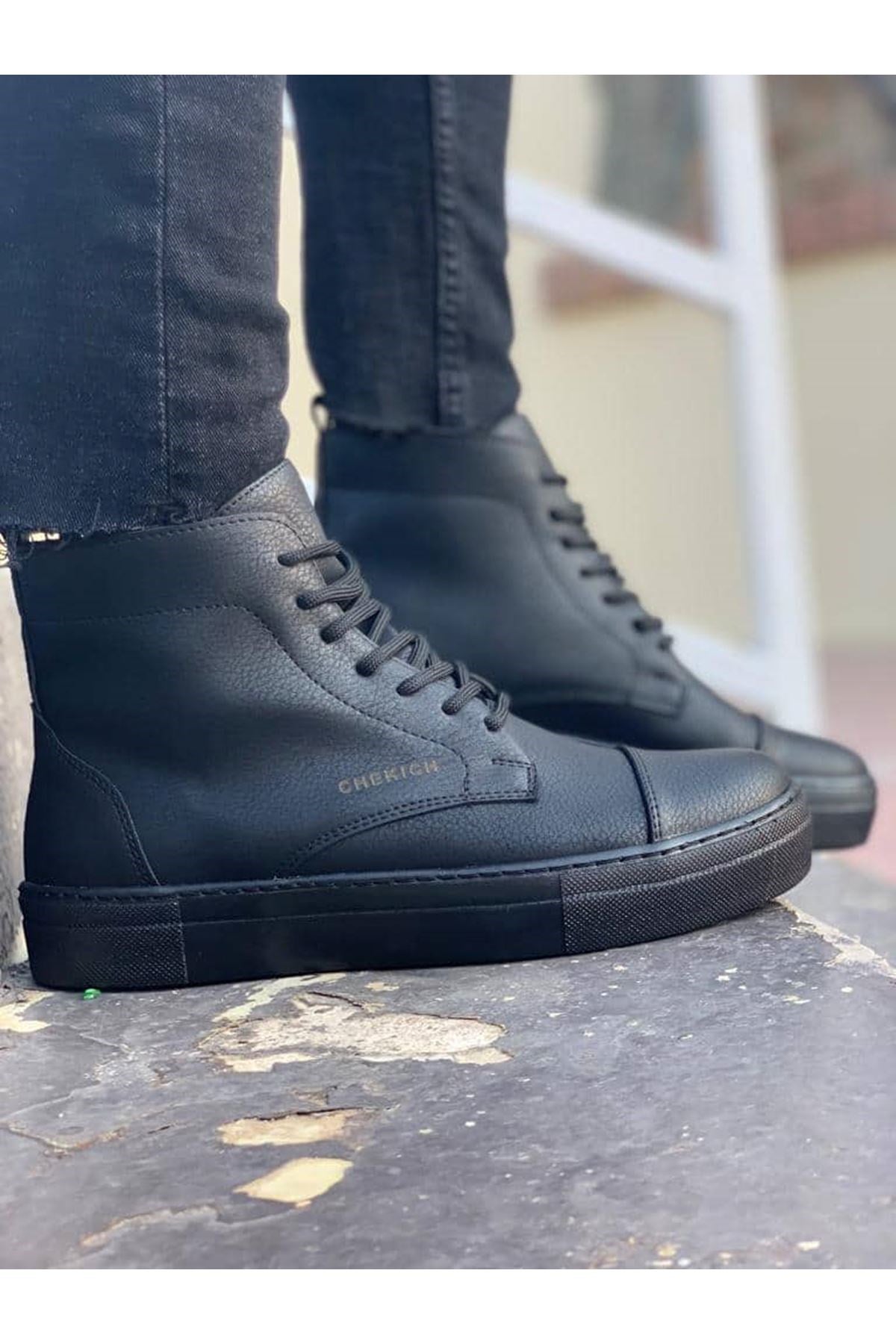 CH029 - CST Vulcanized Lace Up Erkek Bot SIYAH