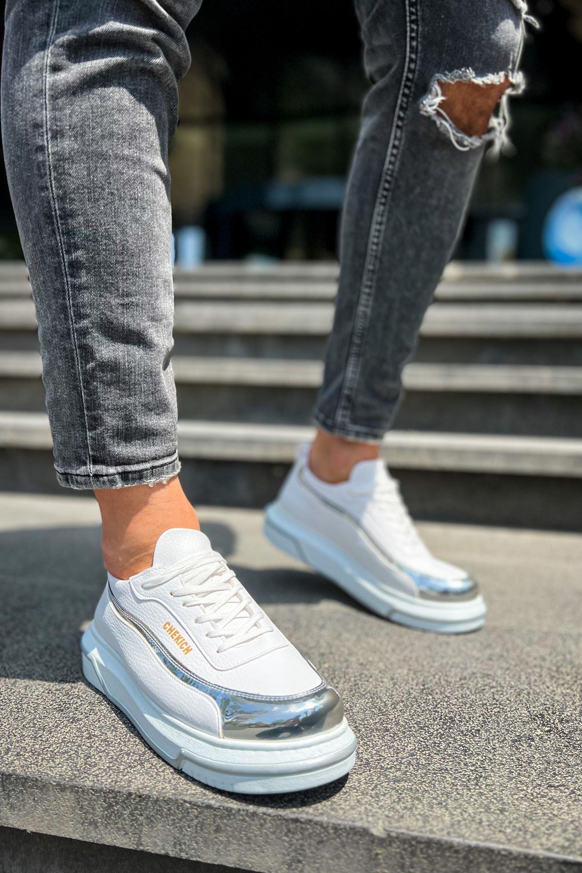 CH041 - CBT Renaissance Erkek Ayakkabı BEYAZ/GUMUS