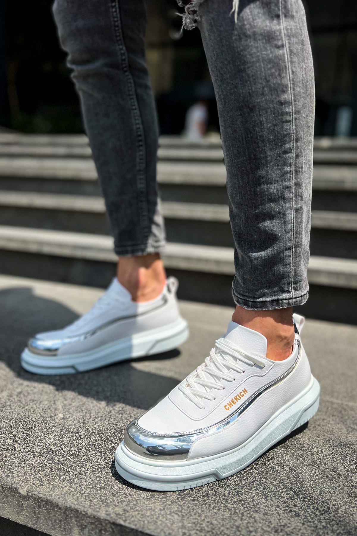 CH041 - CBT Renaissance Erkek Ayakkabı BEYAZ/GUMUS