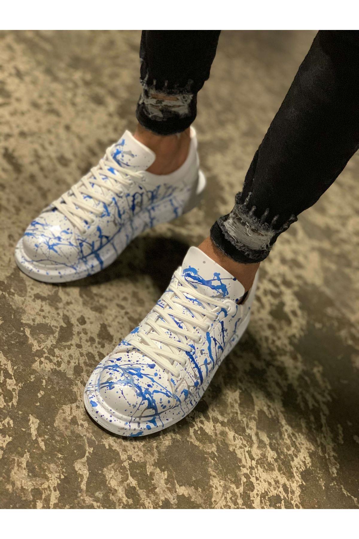 CH254 - CBT Pittura Erkek Ayakkabı 416 MAVI PÜSKÜRTME