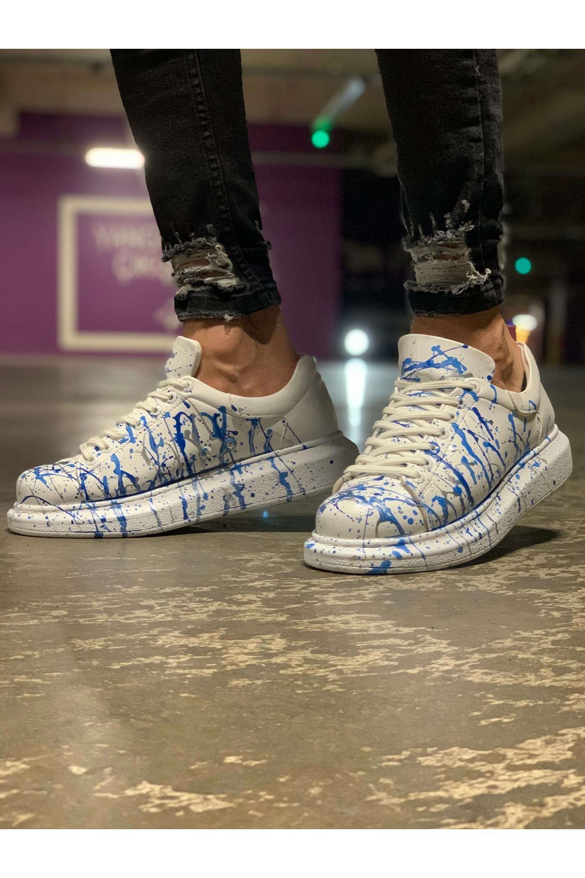 CH254 - CBT Pittura Erkek Ayakkabı 416 MAVI PÜSKÜRTME