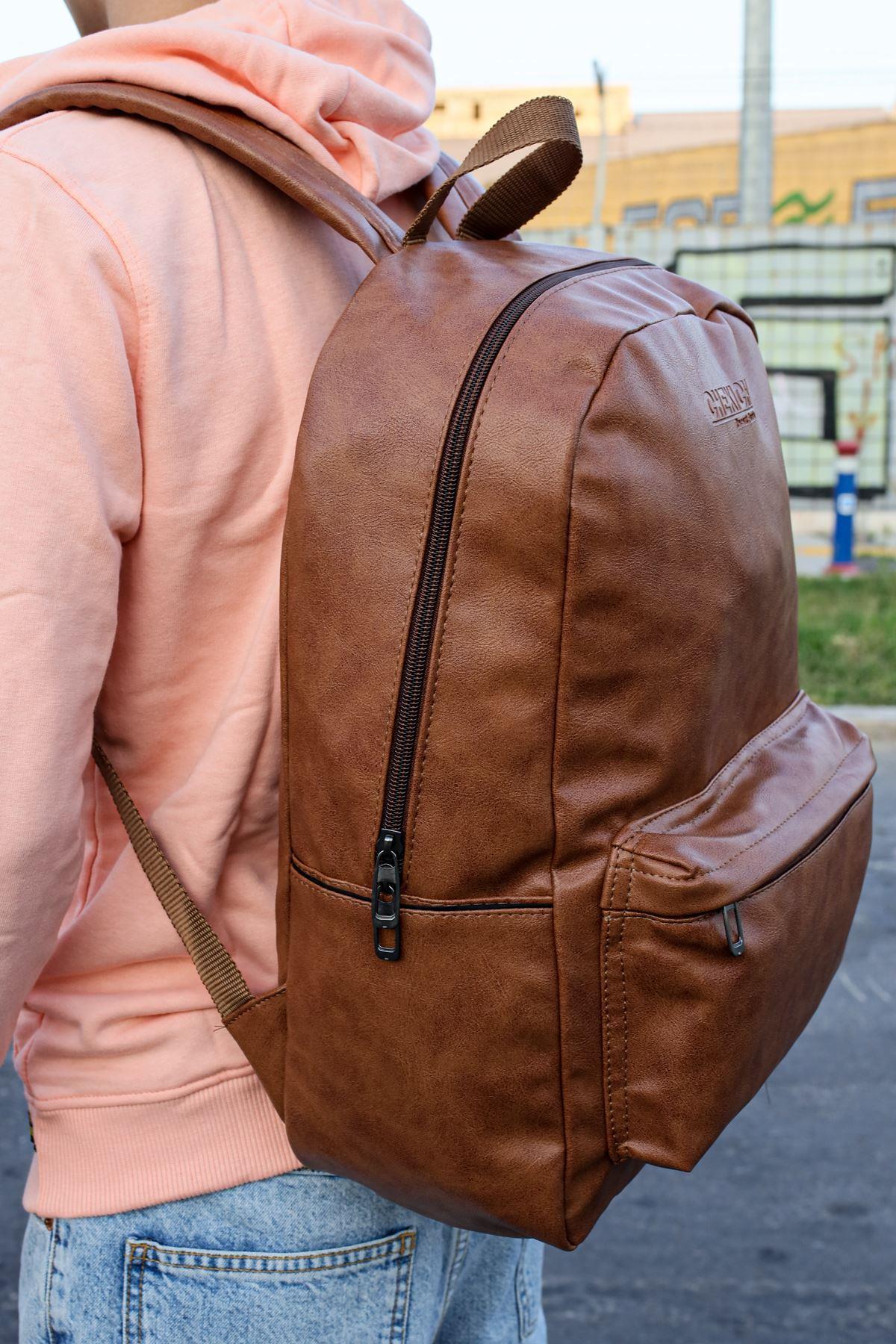 CNT006 Cilt Deri Taba Erkek Sırt Çantası