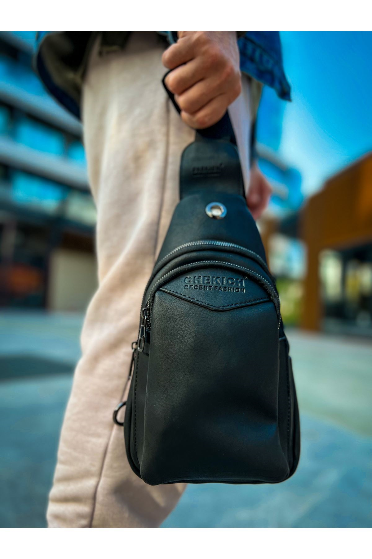 CNT008 - Cilt Deri Erkek Omuz Çantası SIYAH