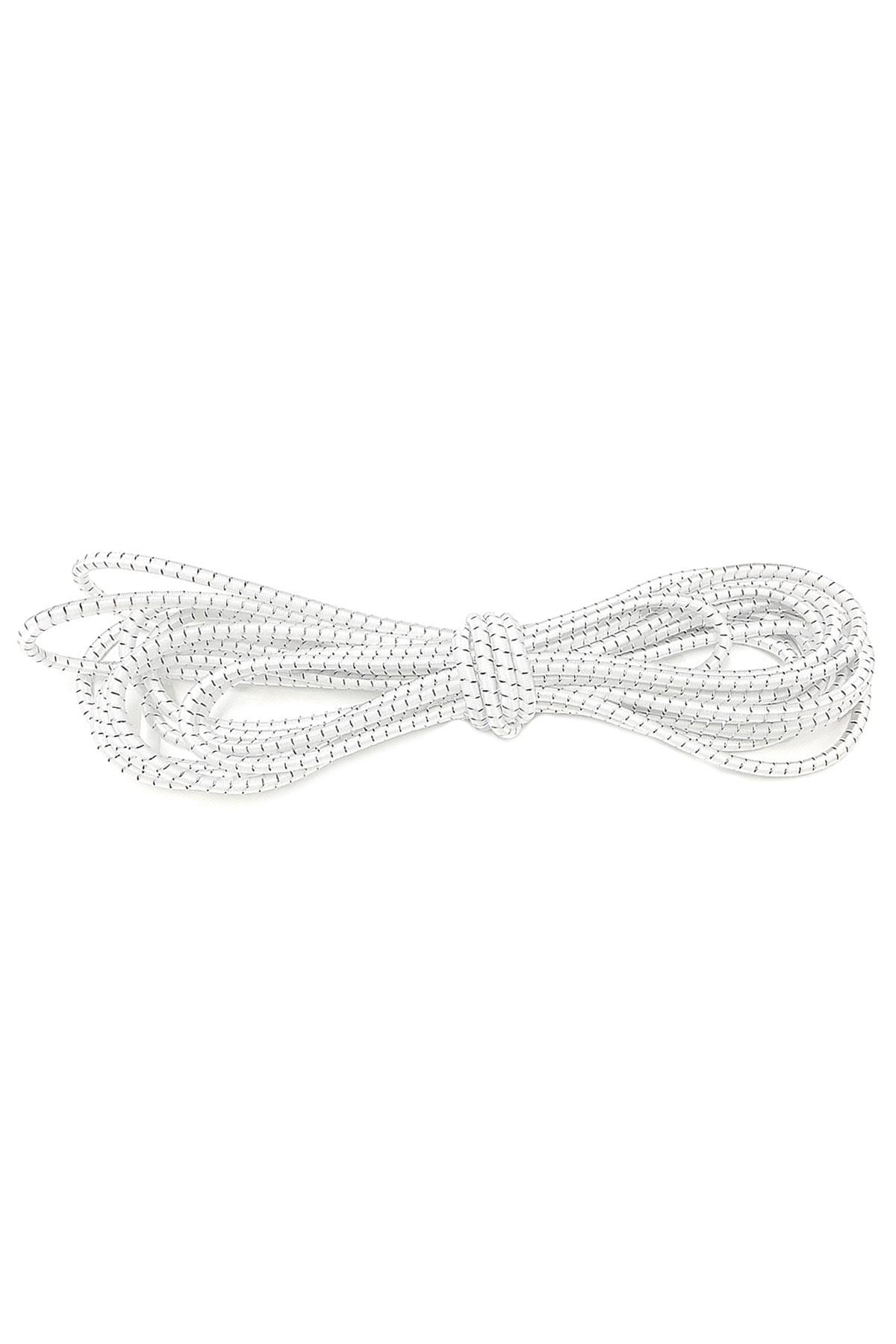 Desenli Beyaz Simli 5 Metre 2 mm Yuvarlak Lastik B-0110-BDS