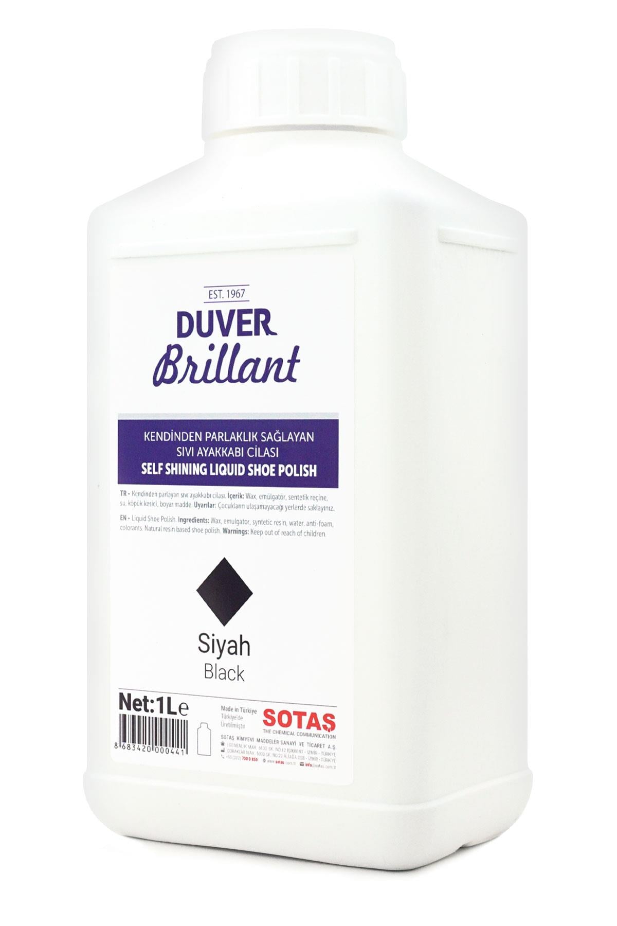 Duver Brillant 1 Litre Siyah Kendinden Parlaklık Sağlayan Sıvı Ayakkabı Cilası B-0105-S