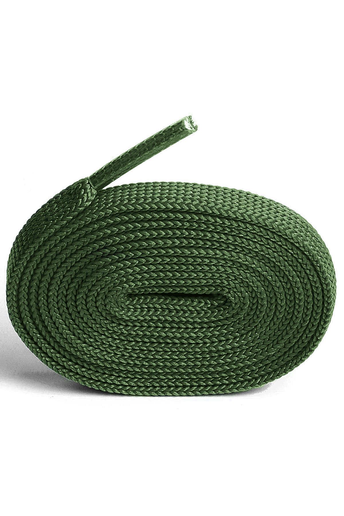 Haki Yeşil 1 cm Kalınlığında 1 Çift Yassı Spor Ayakkabı Bağcığı BGCK-0001-HKY.70CM