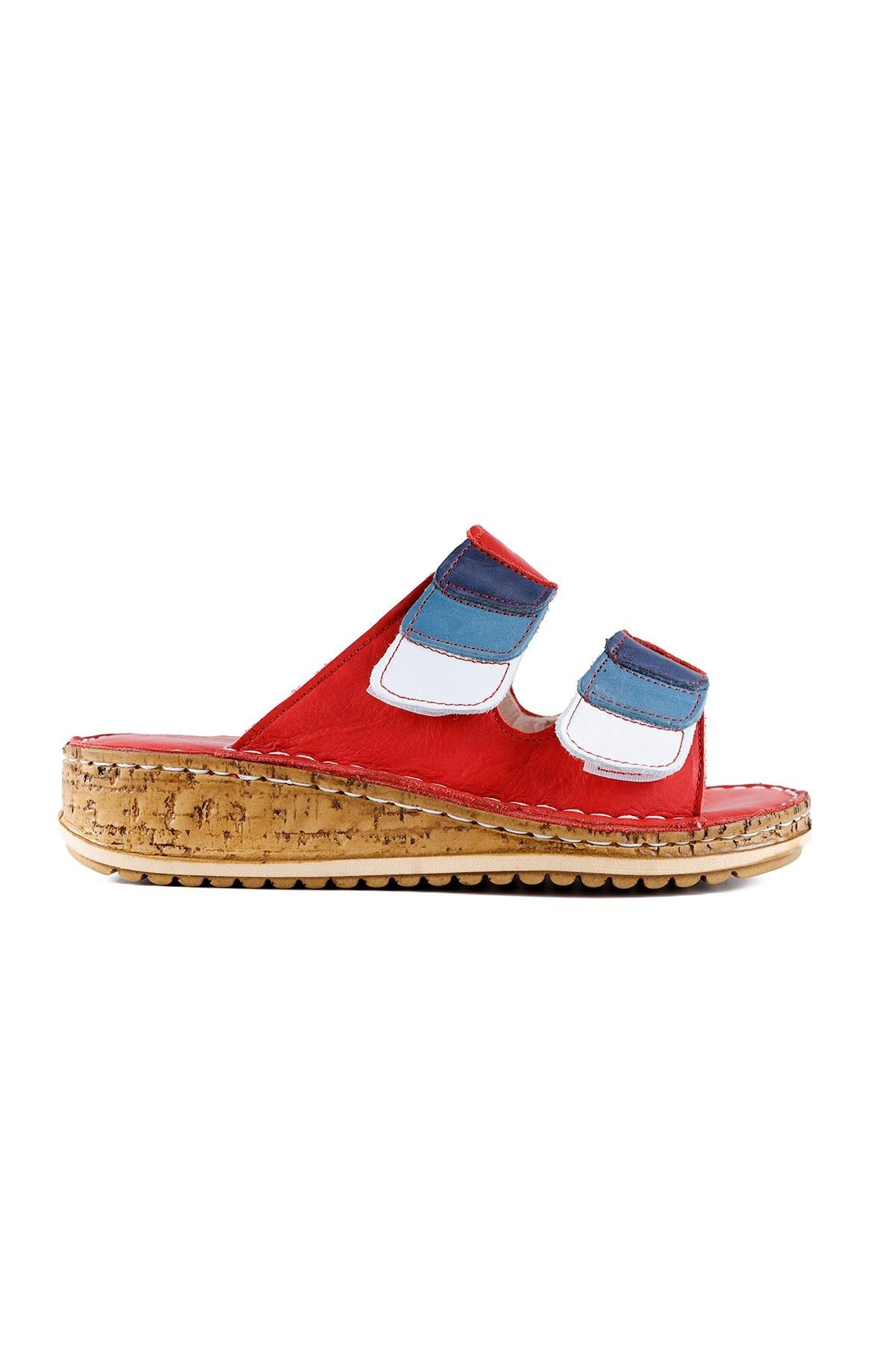 Hakiki Deri Kassid Kırmızı Comfort Terlik