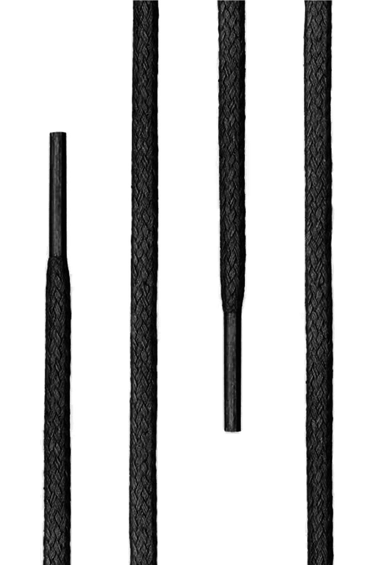 60 Cm 4 MM Siyah Yuvarlak 1 Çift Ayakkabı Bağcığı