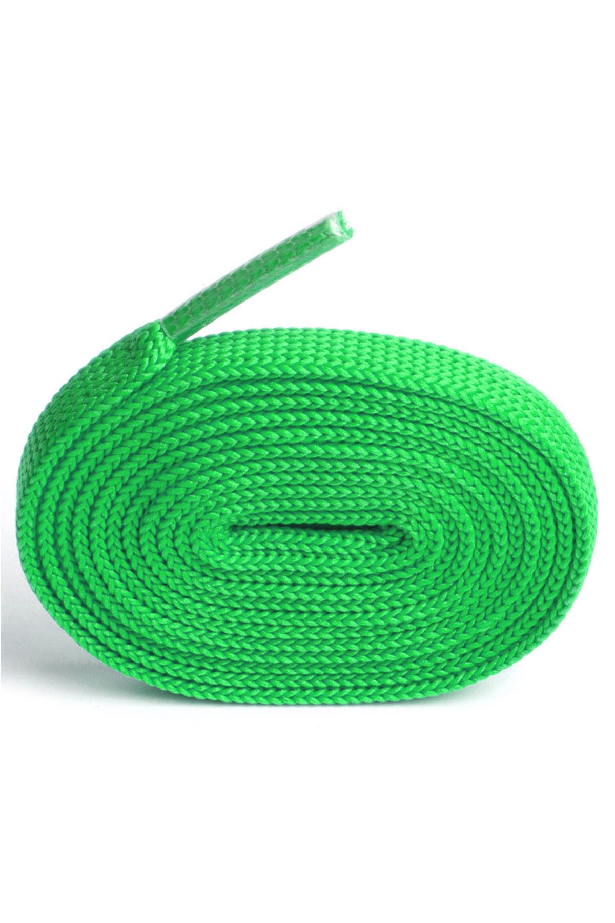 Fosforlu Yeşil 1 cm Kalınlığında 1 Çift Yassı Spor Ayakkabı Bağcığı