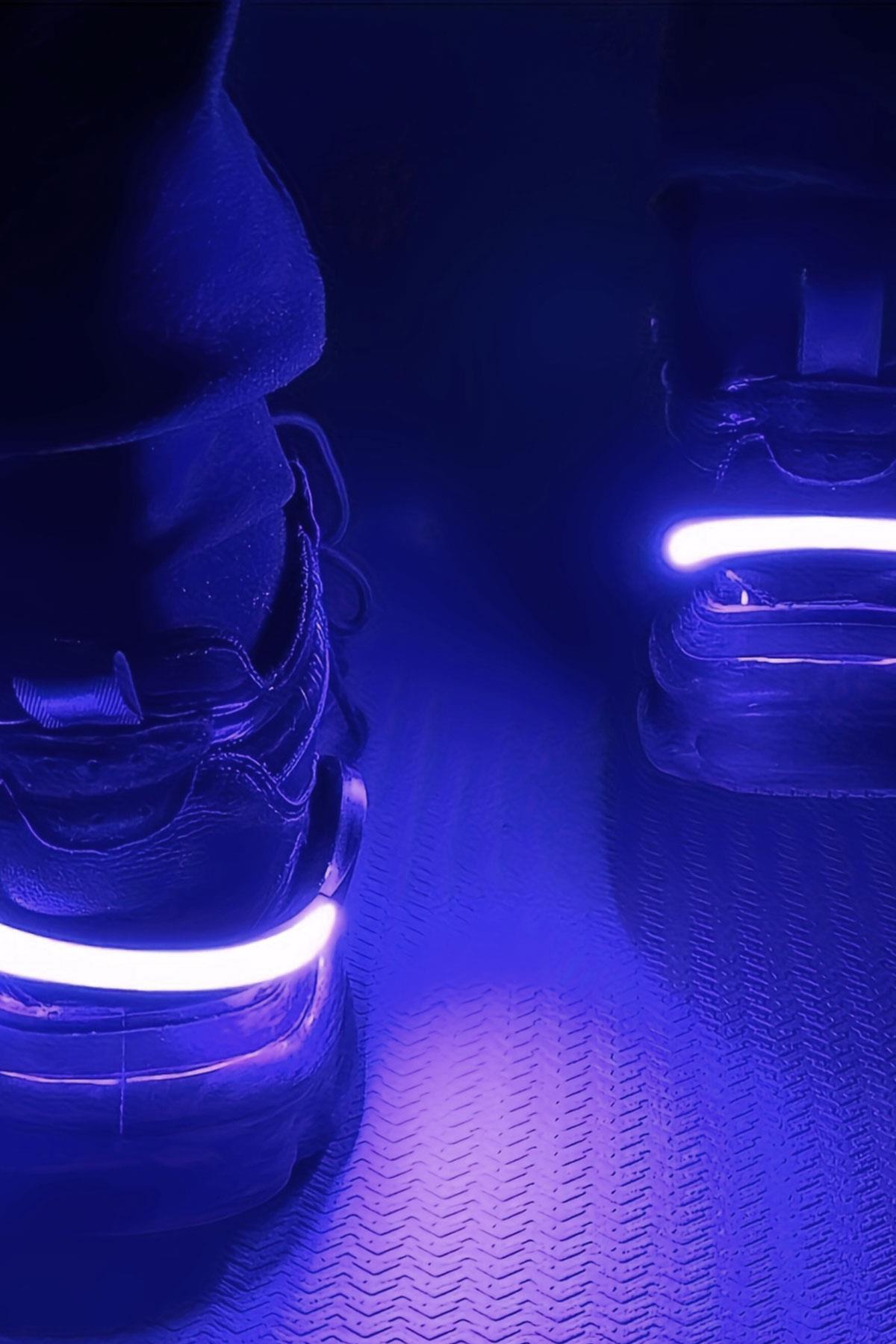 LED Mavi Işıklı Ayakkabı Koşu Klipsi