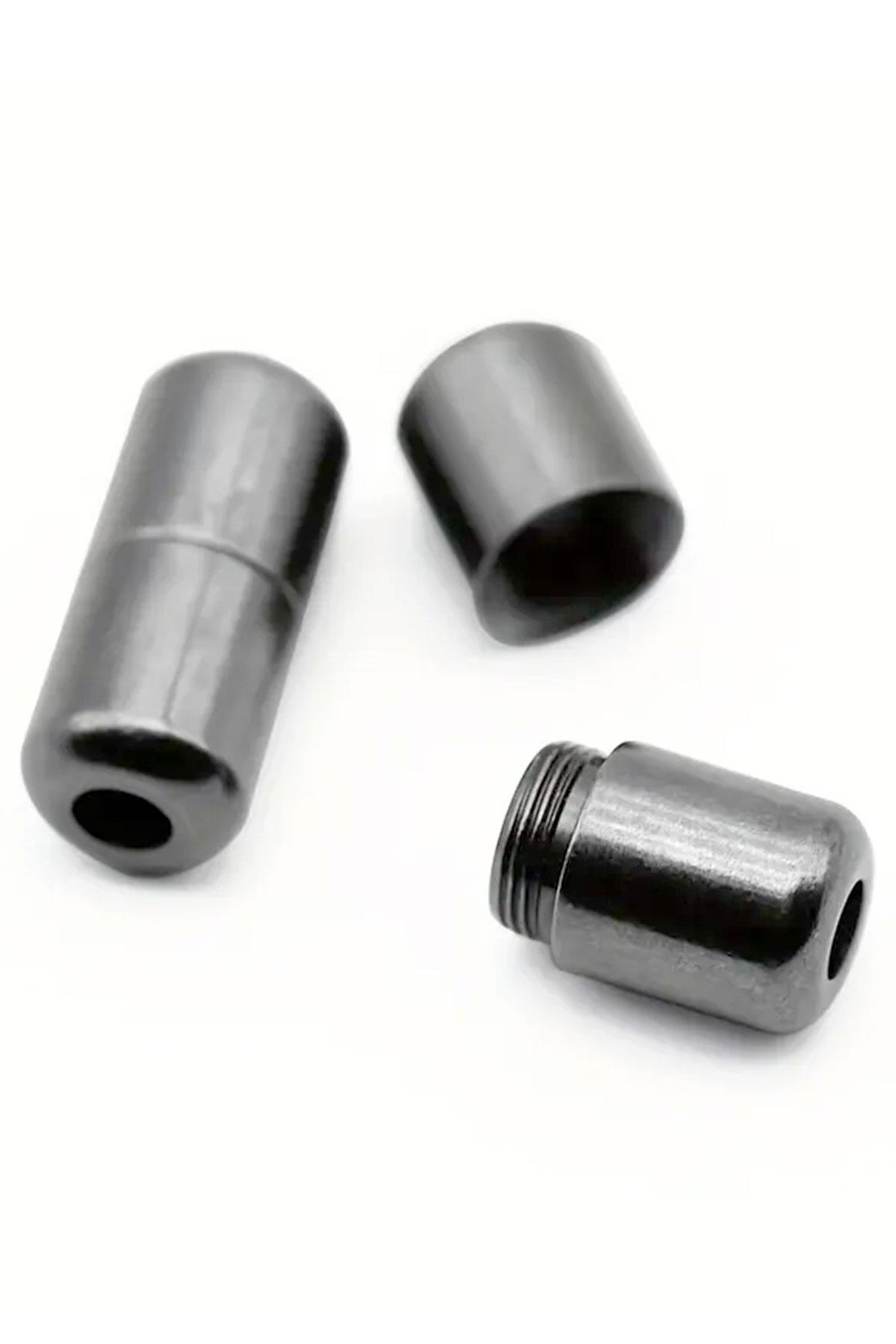 Ayarlanabilir 1 Çift Haki Yeşil Vidalı Kapsül Uçlu 6 MM Lastik Pratik Bağcık