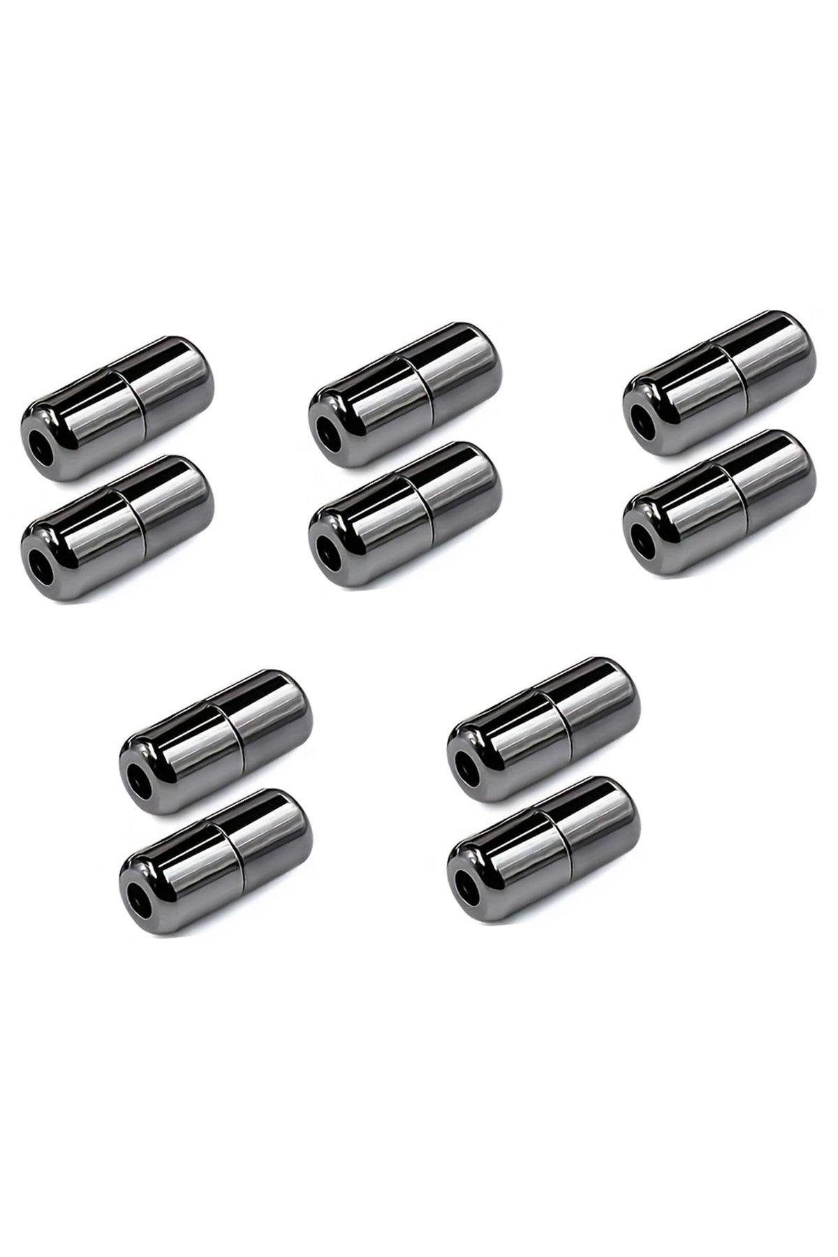 Vidalı Platin Renk 5 Çift Ayakkabı Bağcık Ucu