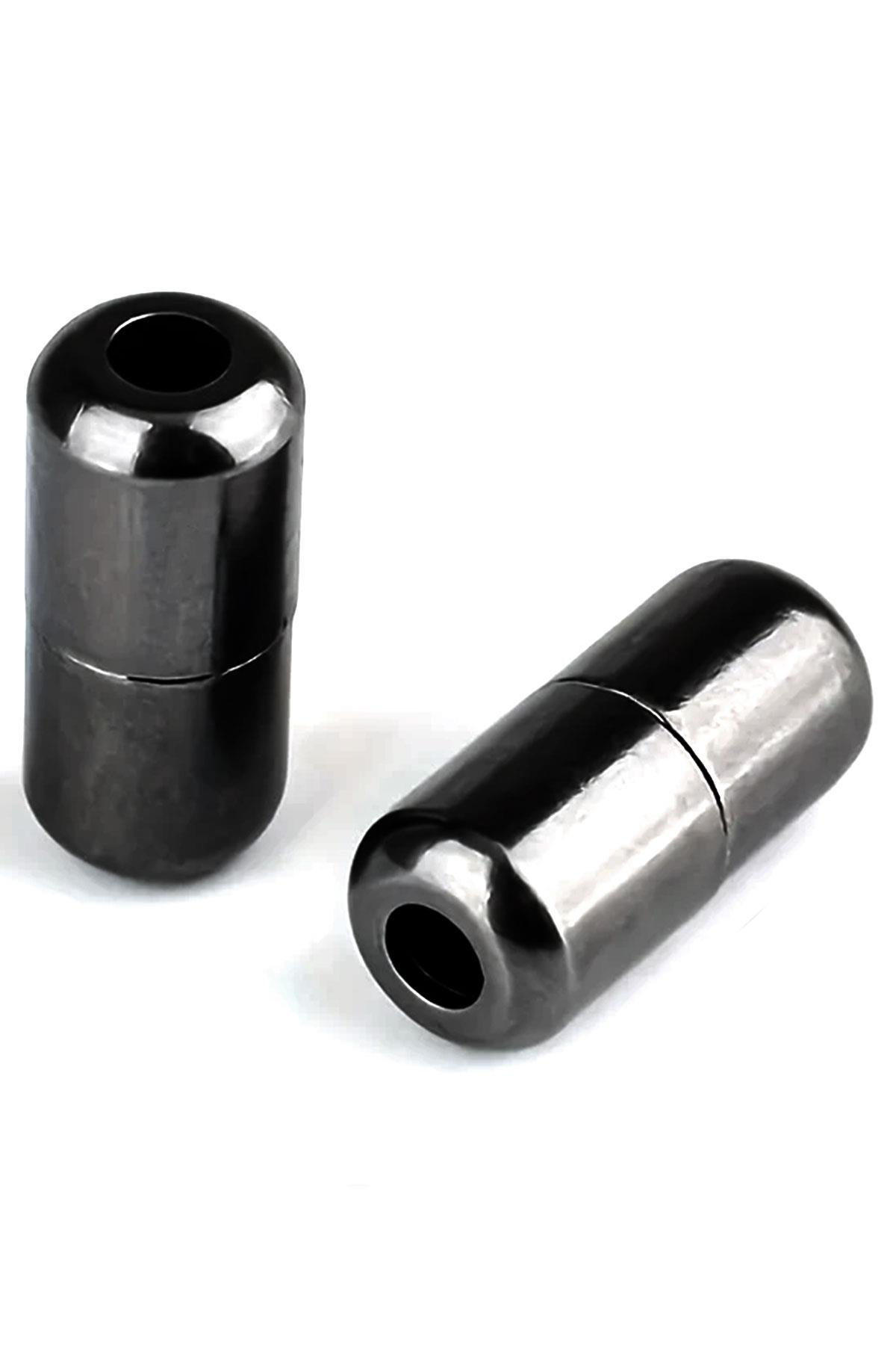 Vidalı Siyah Renk 5 Çift Ayakkabı Bağcık Ucu