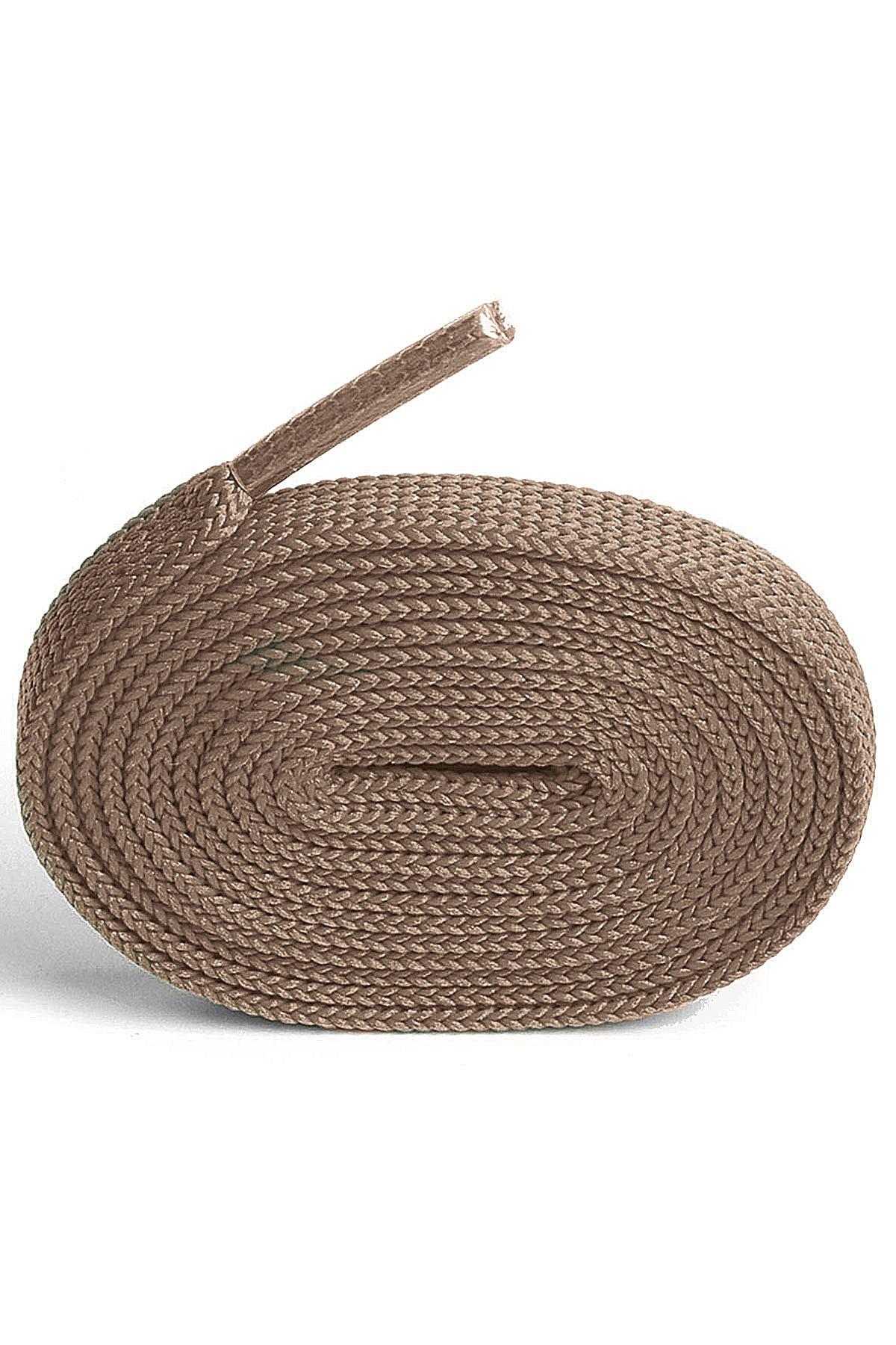 Bej 1 cm Kalınlığında 1 Çift Yassı Spor Ayakkabı Bağcığı