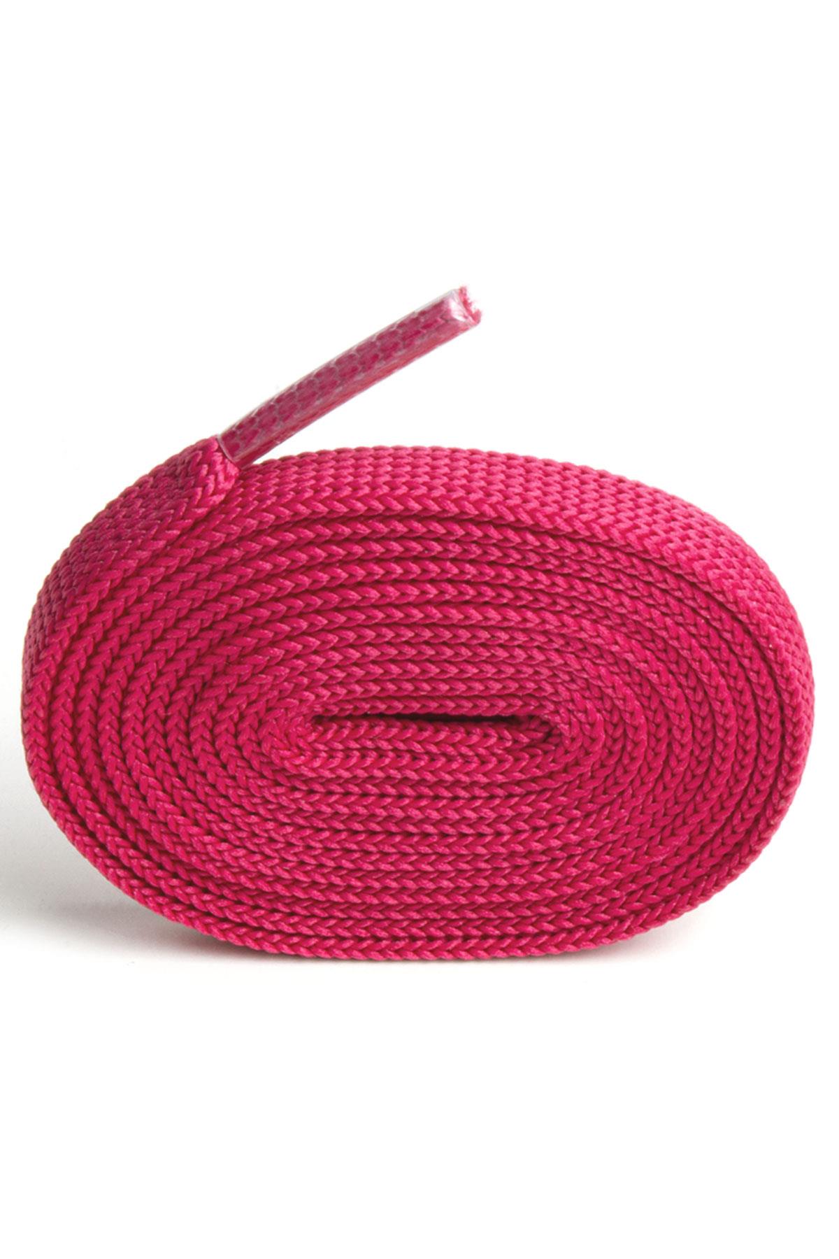 Fuşya Pembe 1 cm Kalınlığında 1 Çift Yassı Spor Ayakkabı Bağcığı