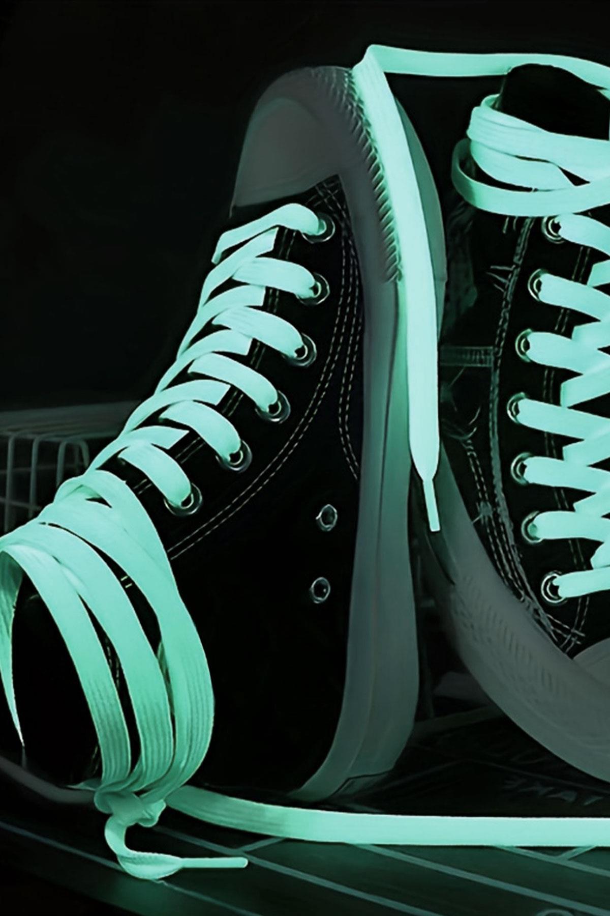 Fosforlu Neon Pembe 1 cm Kalınlığında 1 Çift Yassı Spor Ayakkabı Bağcığı