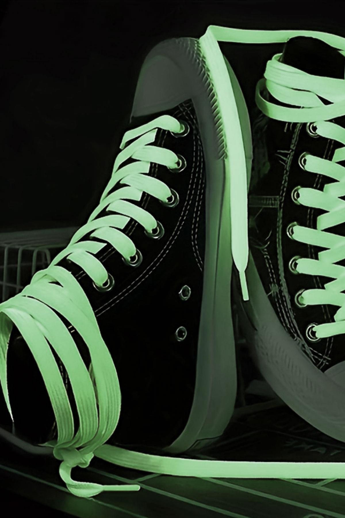 Fosforlu Neon Turuncu 1 cm Kalınlığında 1 Çift Yassı Spor Ayakkabı Bağcığı