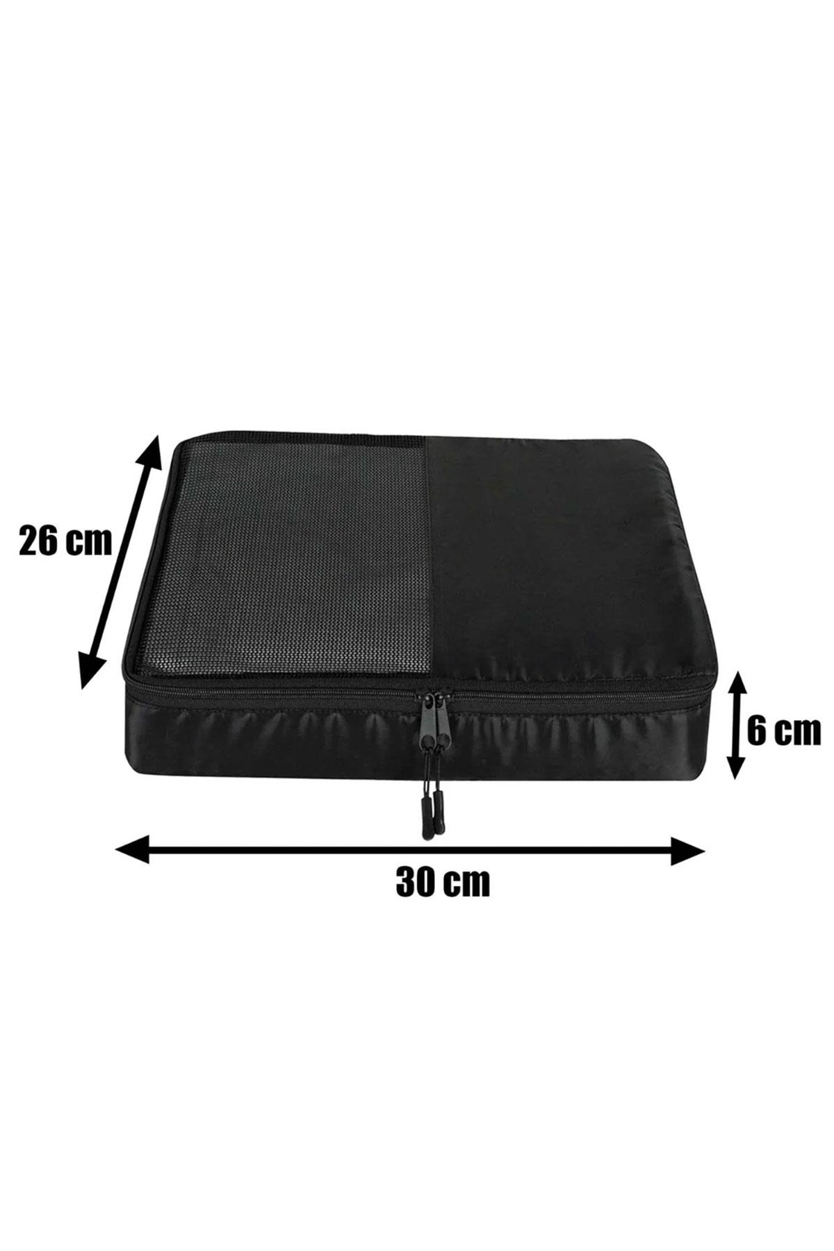Küçük Boy 30x26x6 Siyah Valiz İçi Organizer Çanta