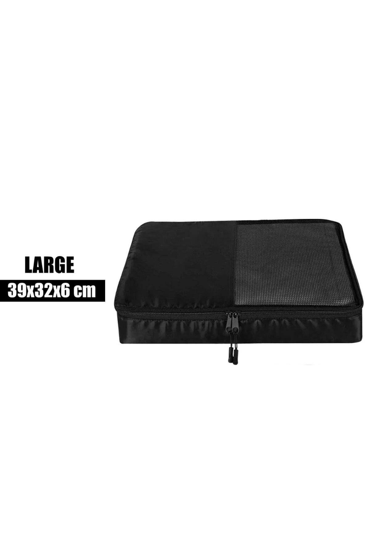 Büyük Boy 39x32x6 Siyah Valiz İçi Organizer Çanta