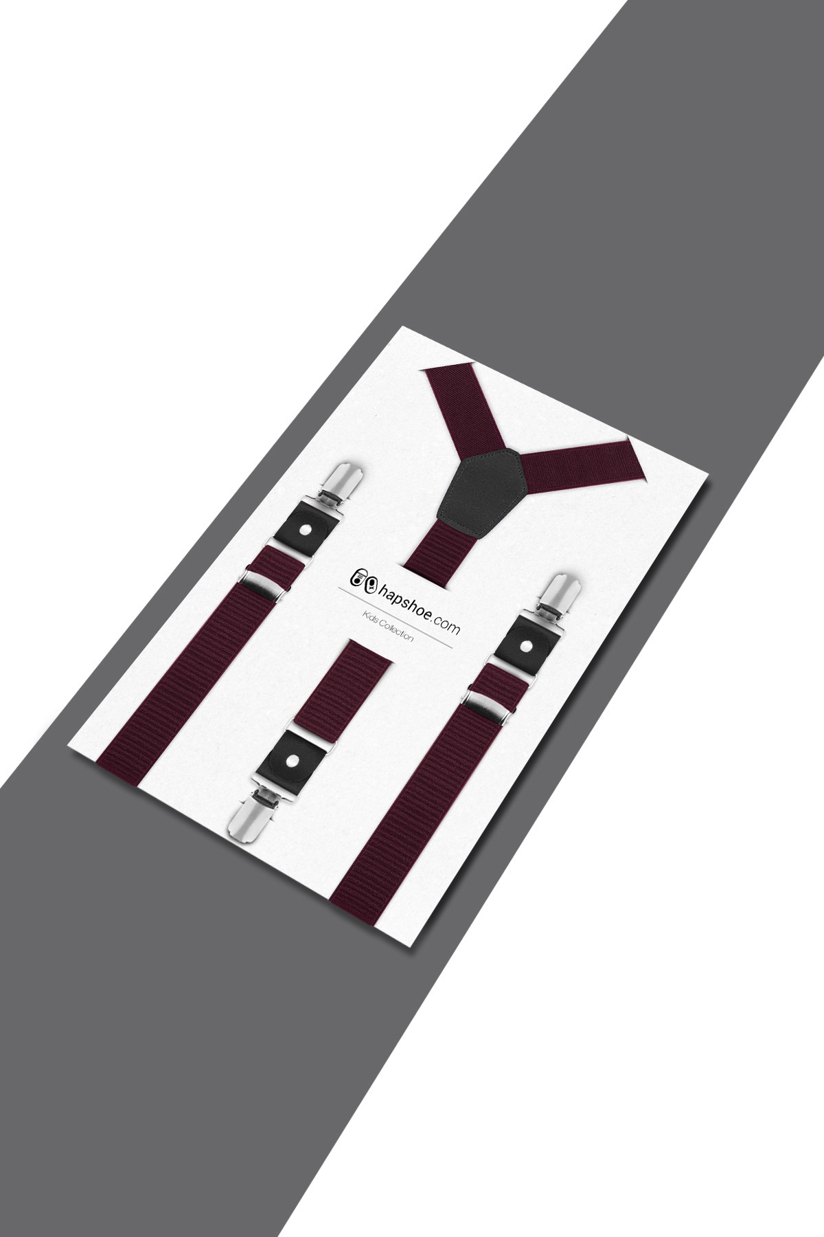 Ayarlanabilir Klipsli Bordo Çocuk Kemer Pantolon Askısı