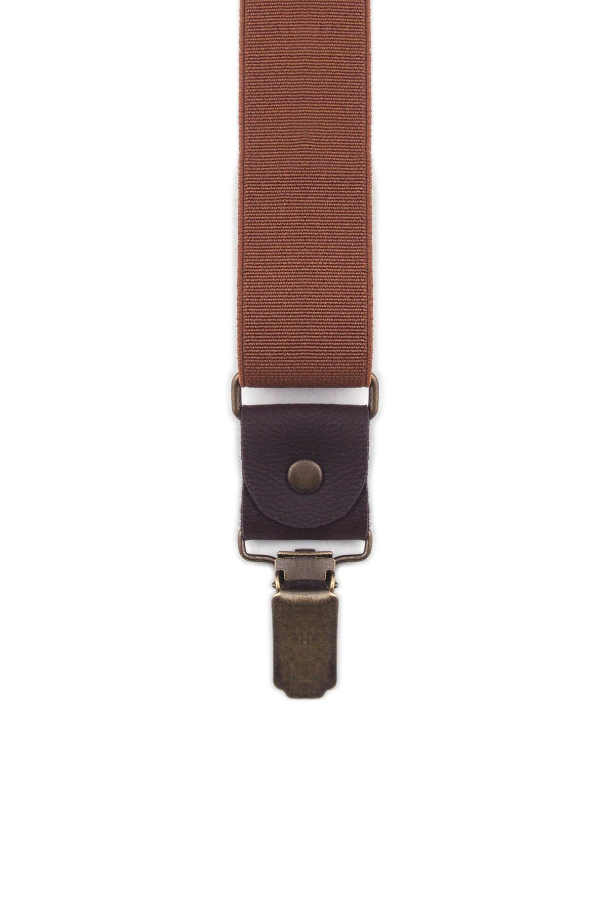 Ayarlanabilir Klipsli Taba Çocuk Kemer Pantolon Askısı