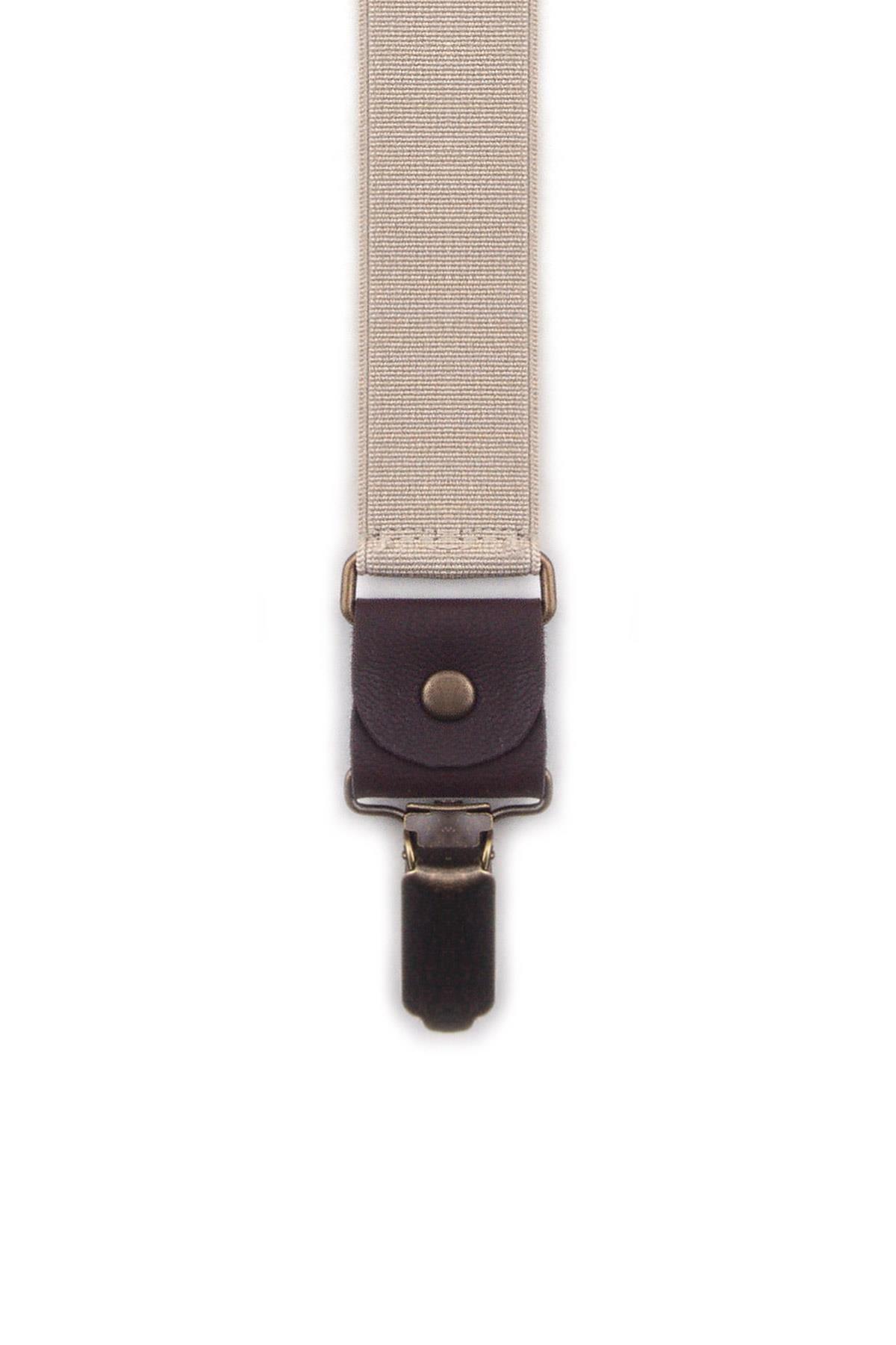 Ayarlanabilir Klipsli Bej Çocuk Kemer Pantolon Askısı