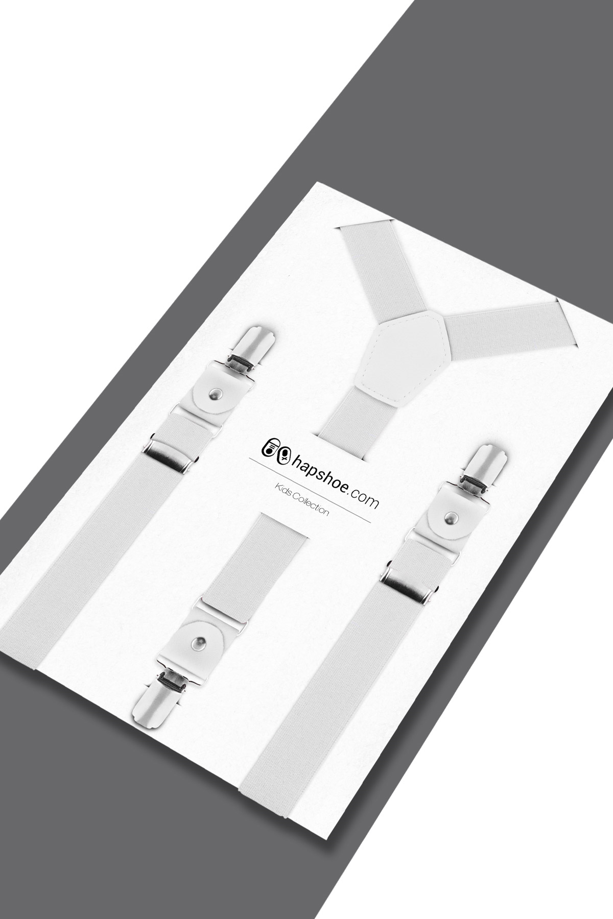 Ayarlanabilir Klipsli Beyaz Çocuk Kemer Pantolon Askısı