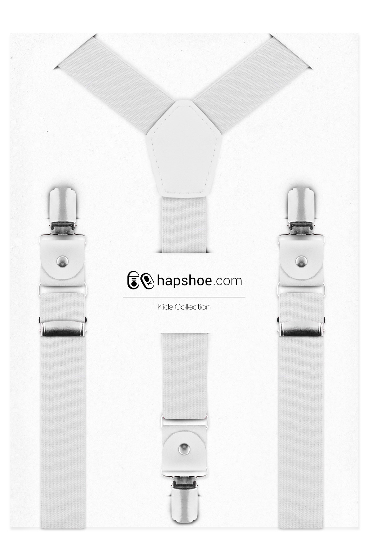 Ayarlanabilir Klipsli Beyaz Çocuk Kemer Pantolon Askısı