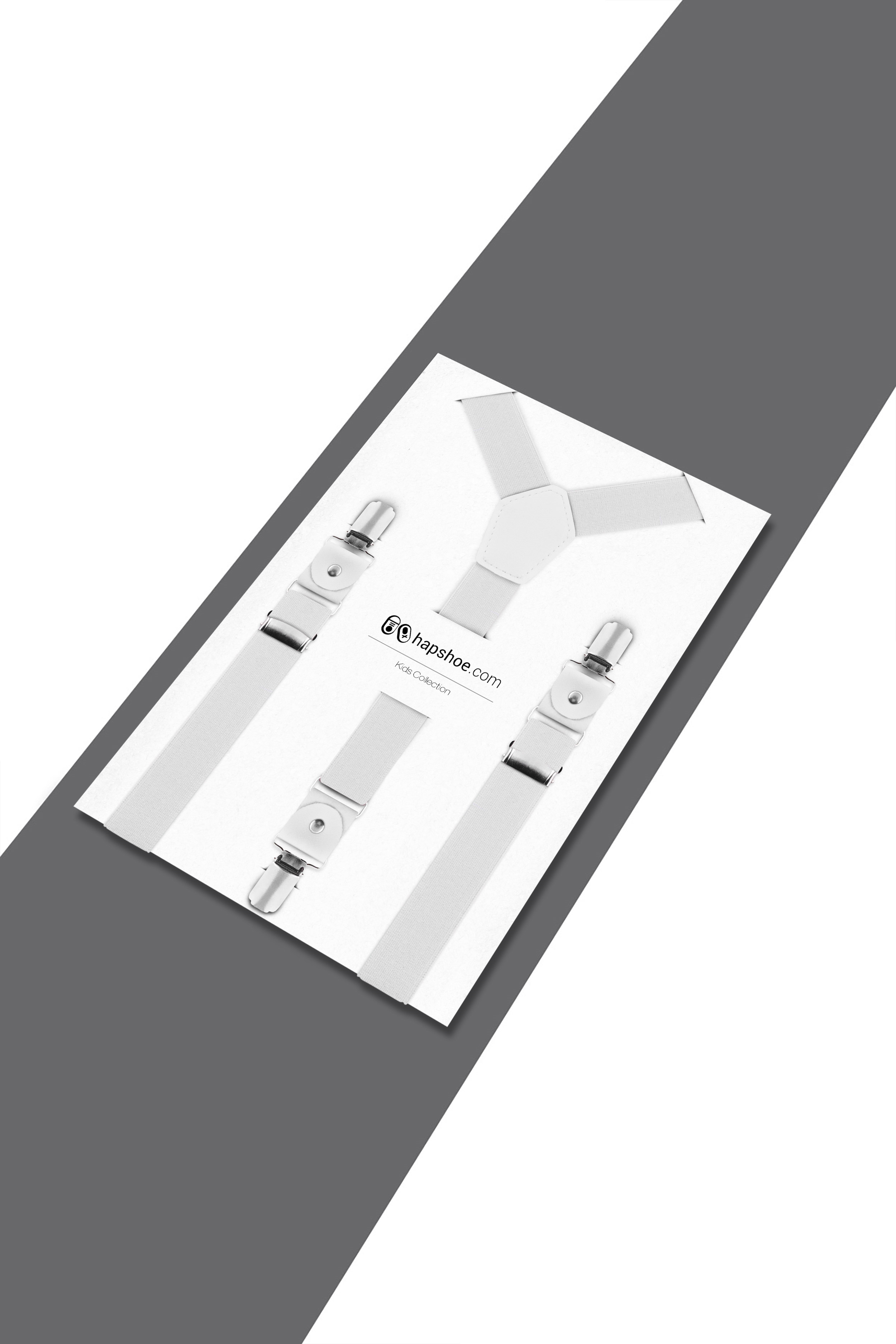 Ayarlanabilir Klipsli Beyaz Çocuk Kemer Pantolon Askısı