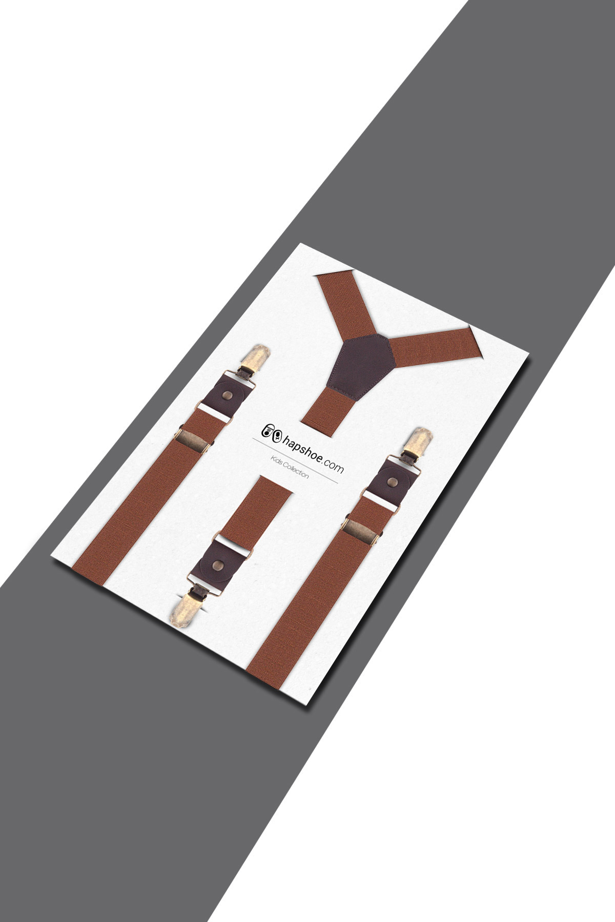 Ayarlanabilir Klipsli Taba Çocuk Kemer Pantolon Askısı