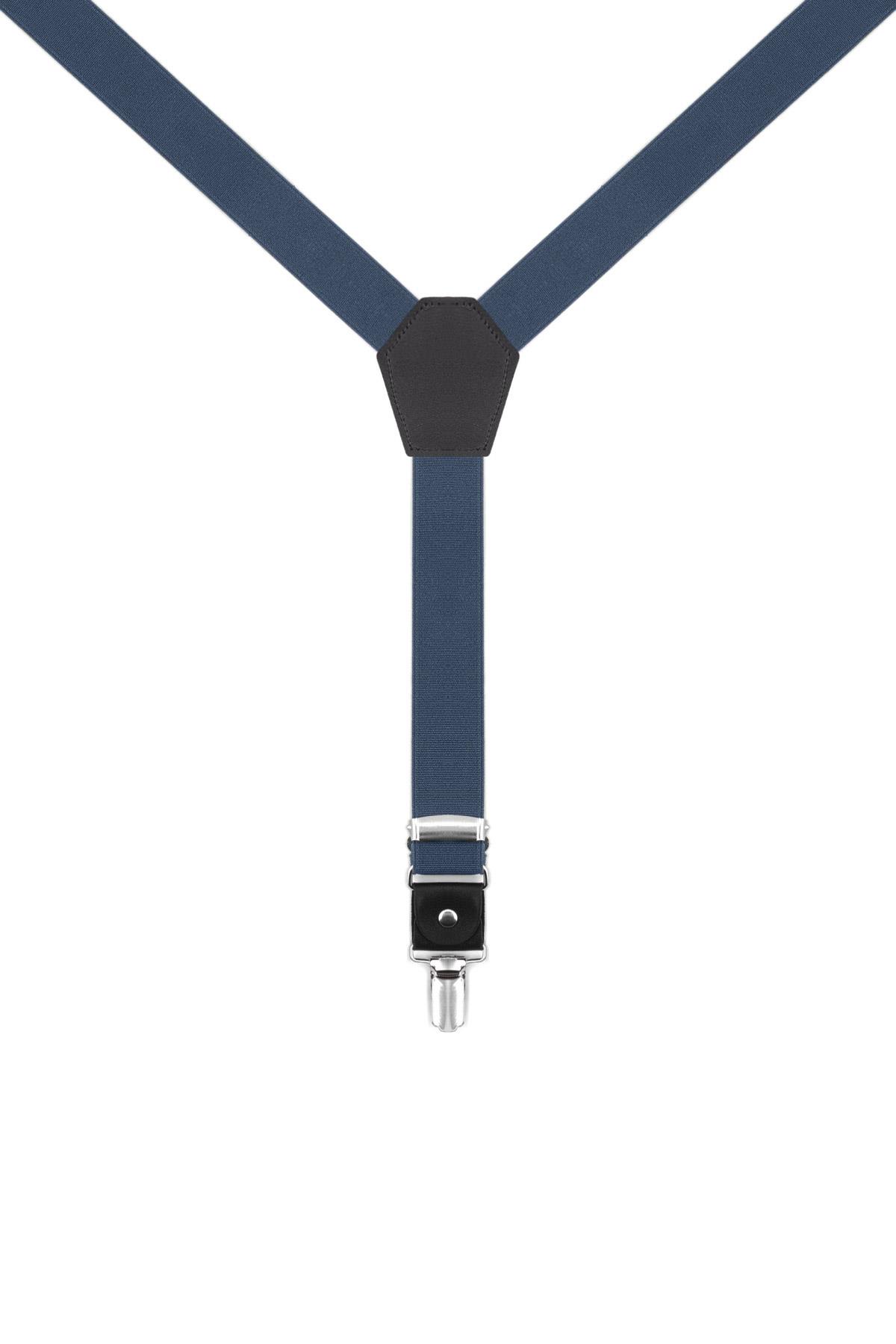 Ayarlanabilir Klipsli Lacivert Çocuk Kemer Pantolon Askısı