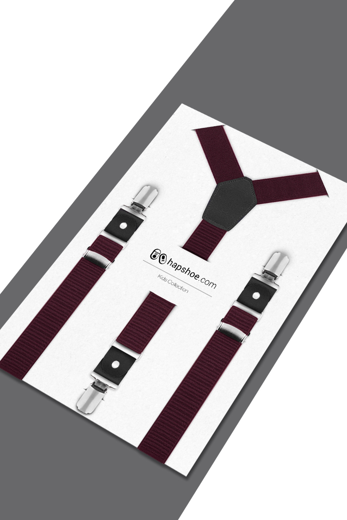 Ayarlanabilir Klipsli Bordo Çocuk Kemer Pantolon Askısı