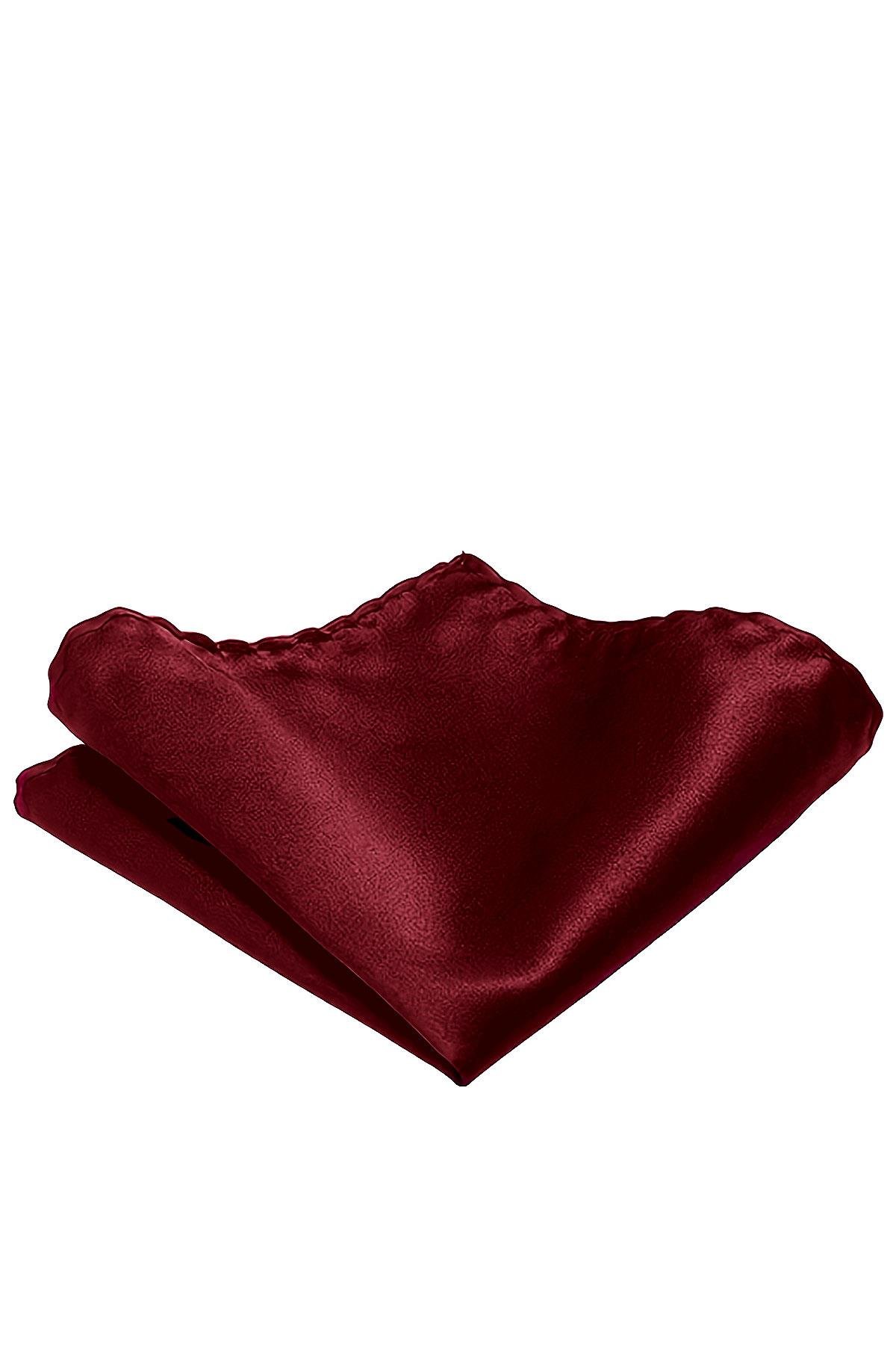 Bordo Ayarlanabilir Saten Kravat ve Mendil Seti